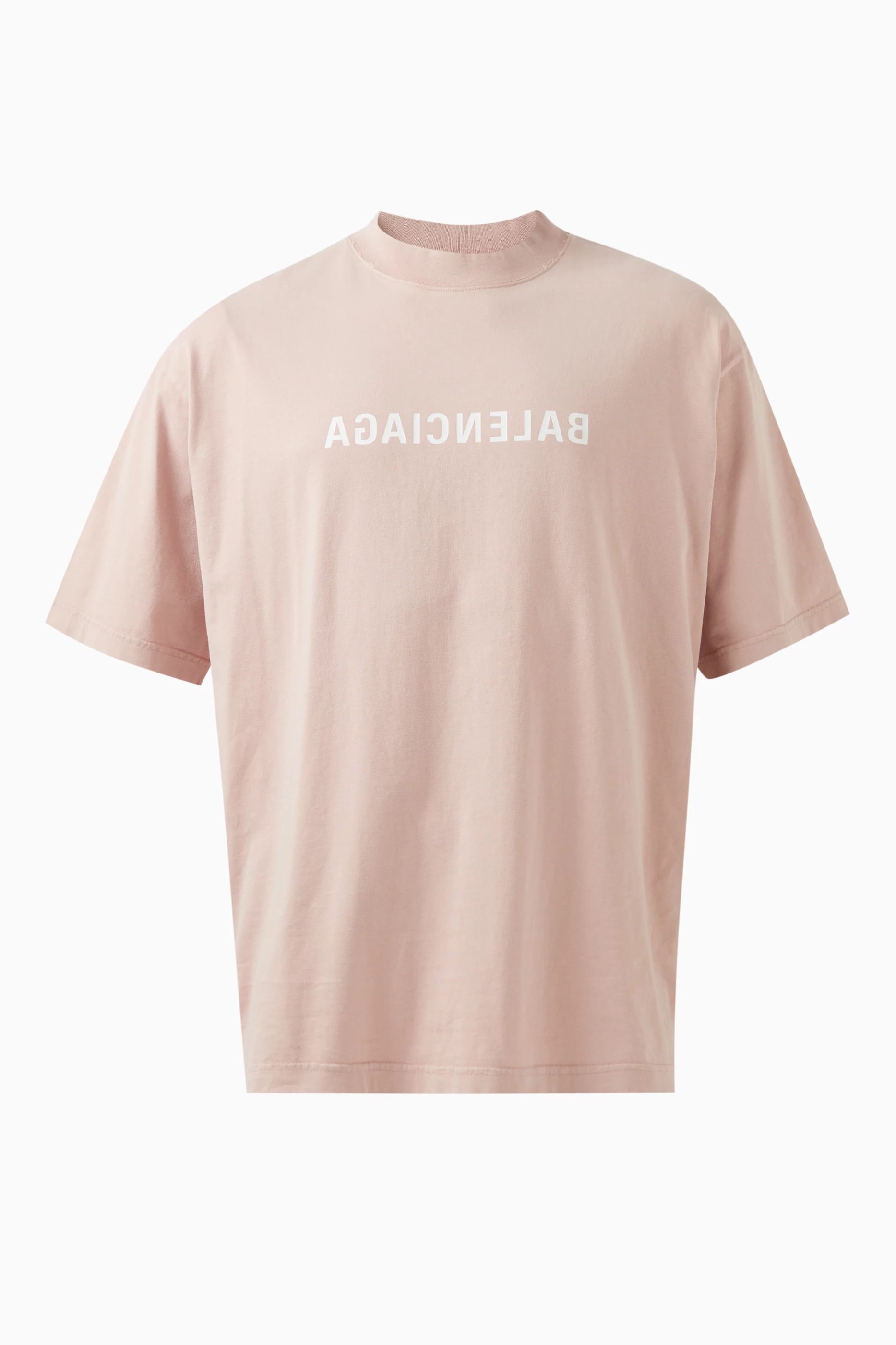 Buy Balenciaga Pink Unisex Mirror Logo Medium Fit T shirt in