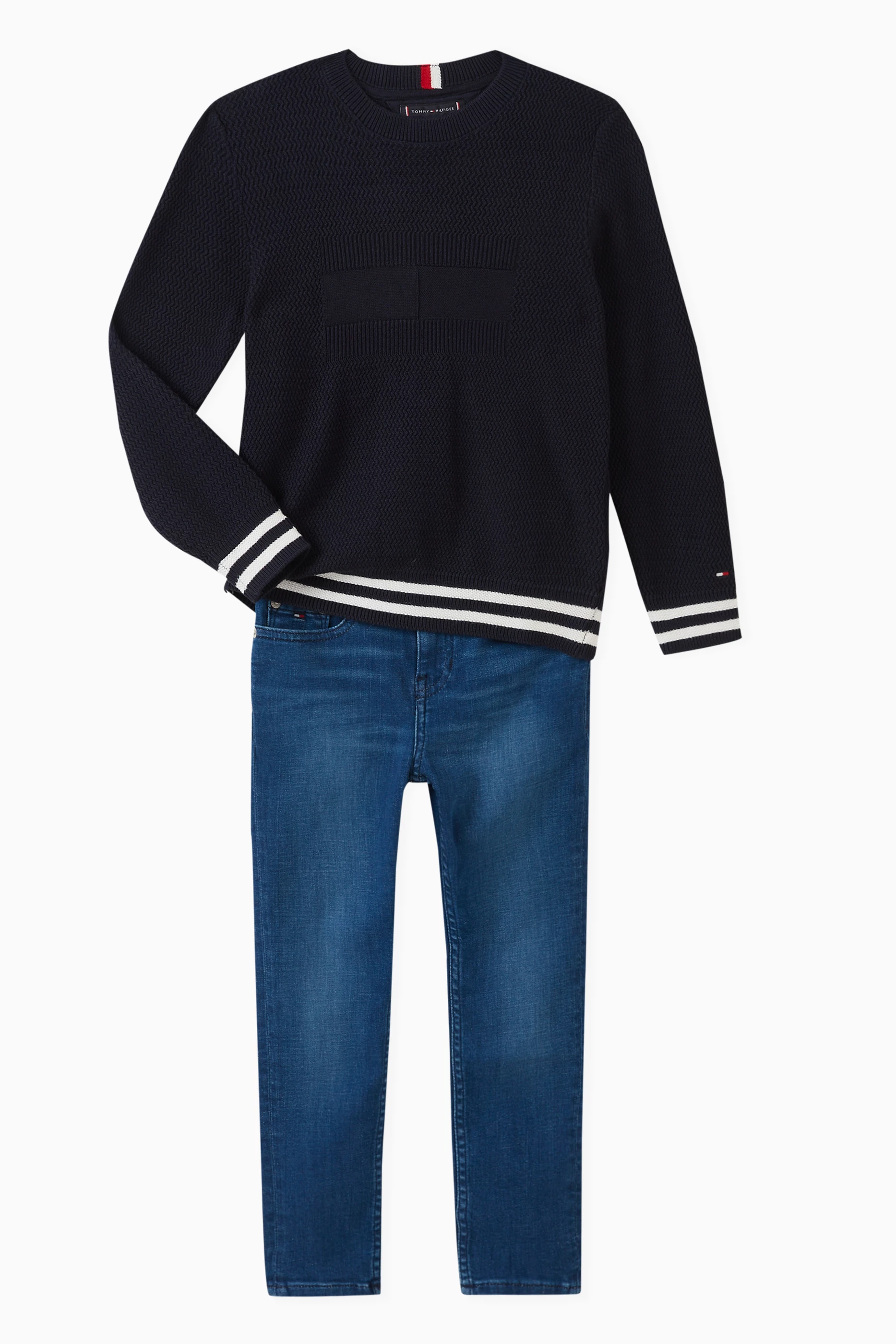 Buy Tommy Hilfiger Blue Scanton Slim fit Jeans in Cotton for Boys