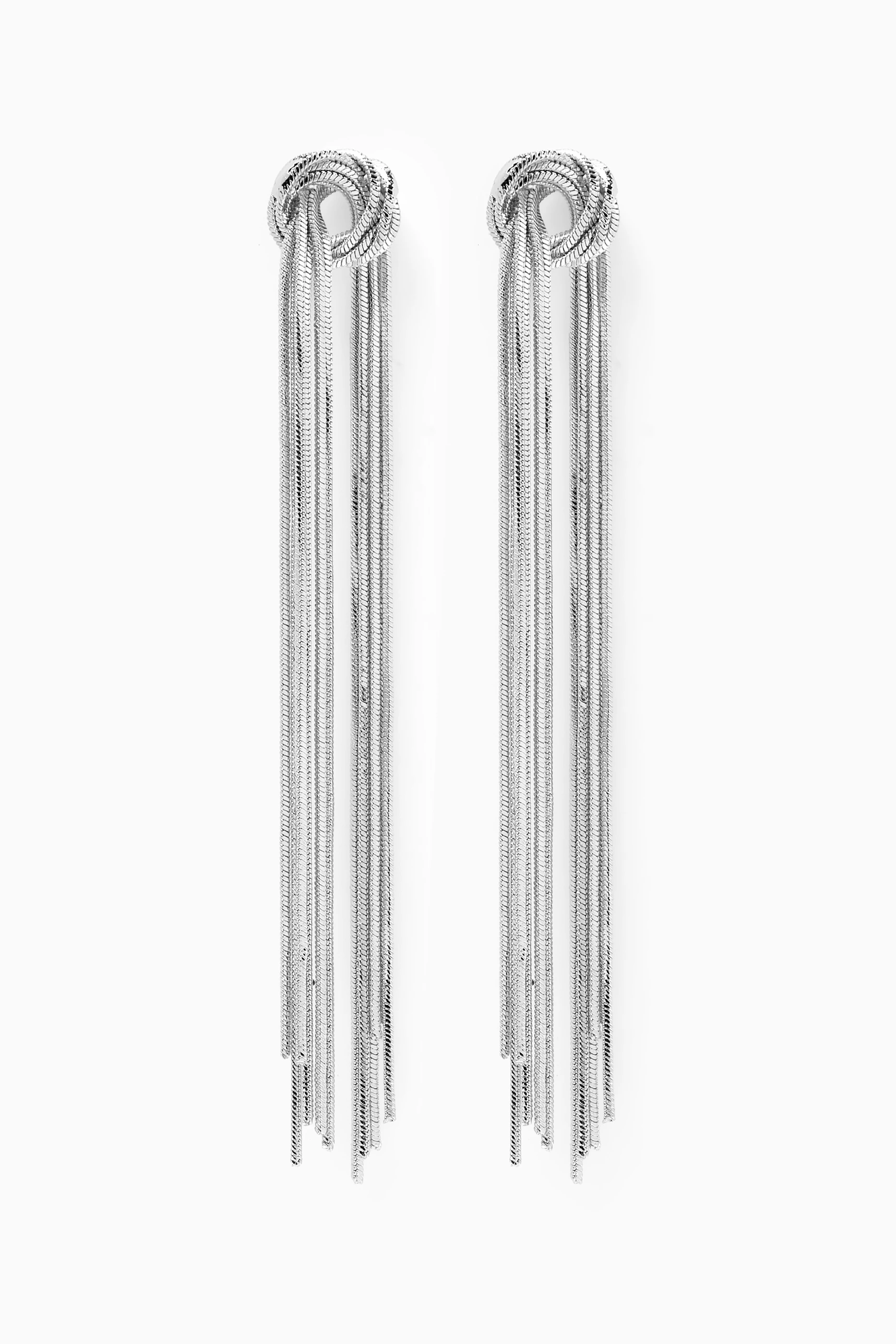 Long deals silver earrings
