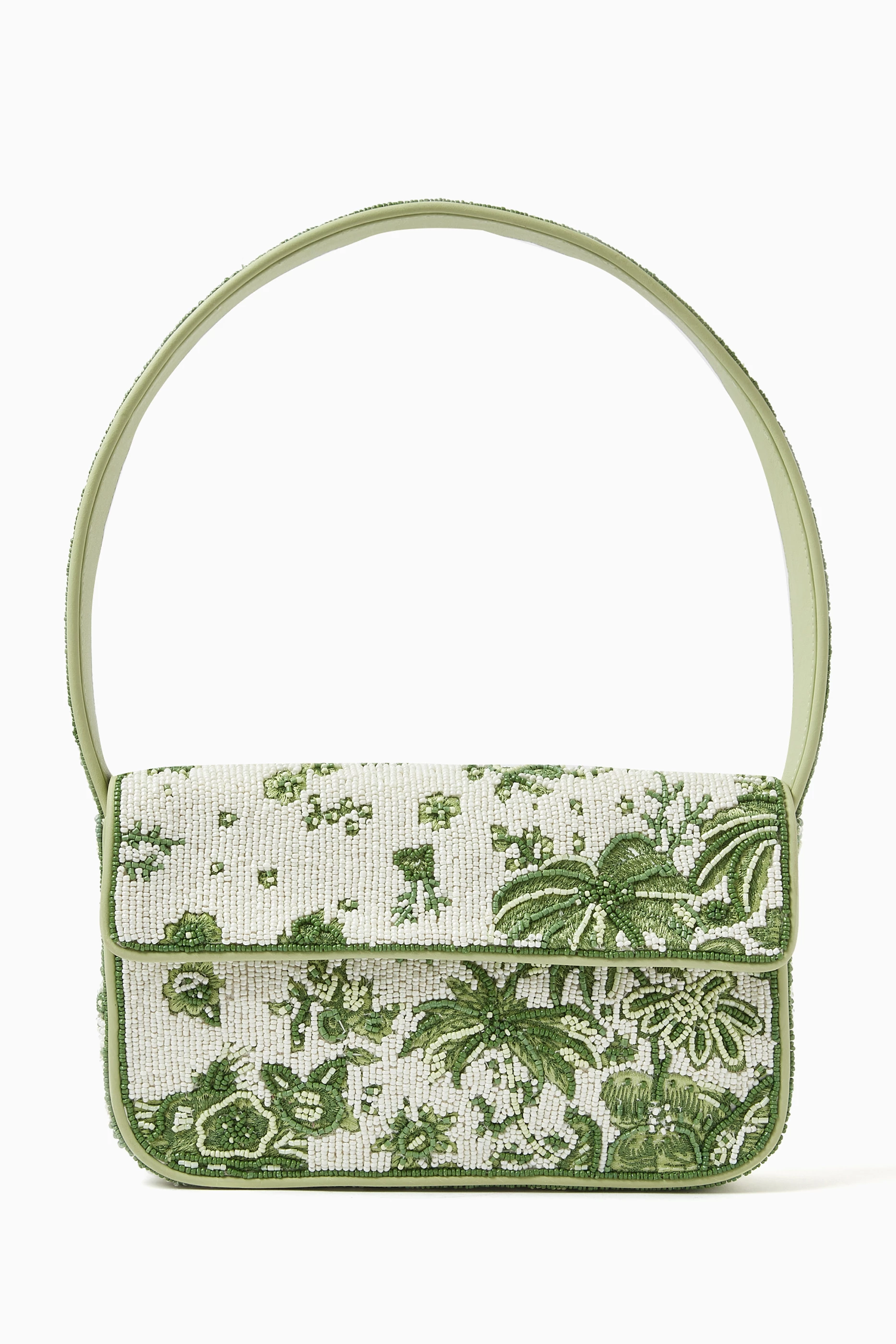 Buy Staud Green Tommy Beaded Shoulder Bag for Women in UAE Ounass