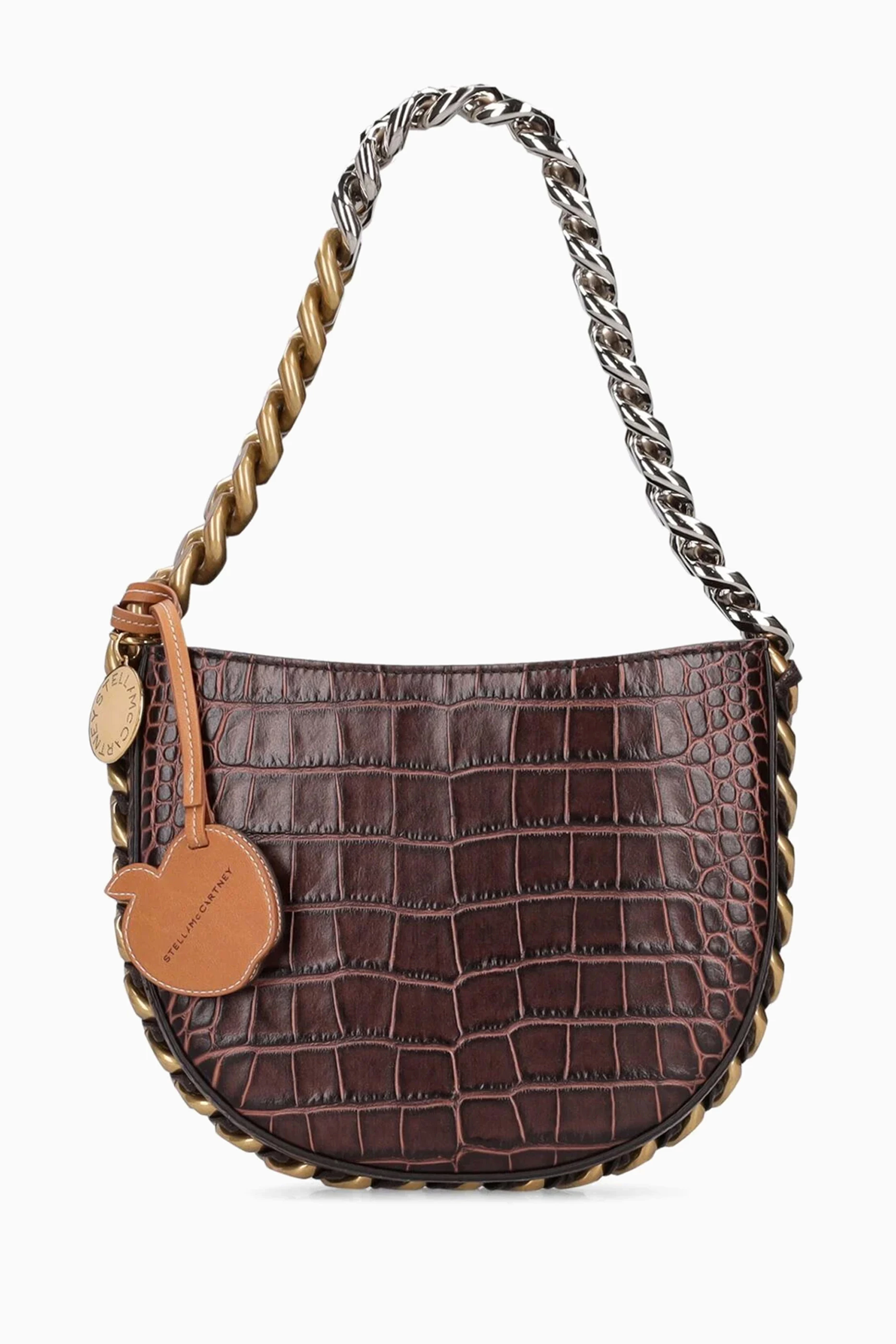 Buy Stella McCartney Burgundy Frayme Small Croc embossed Crossbody