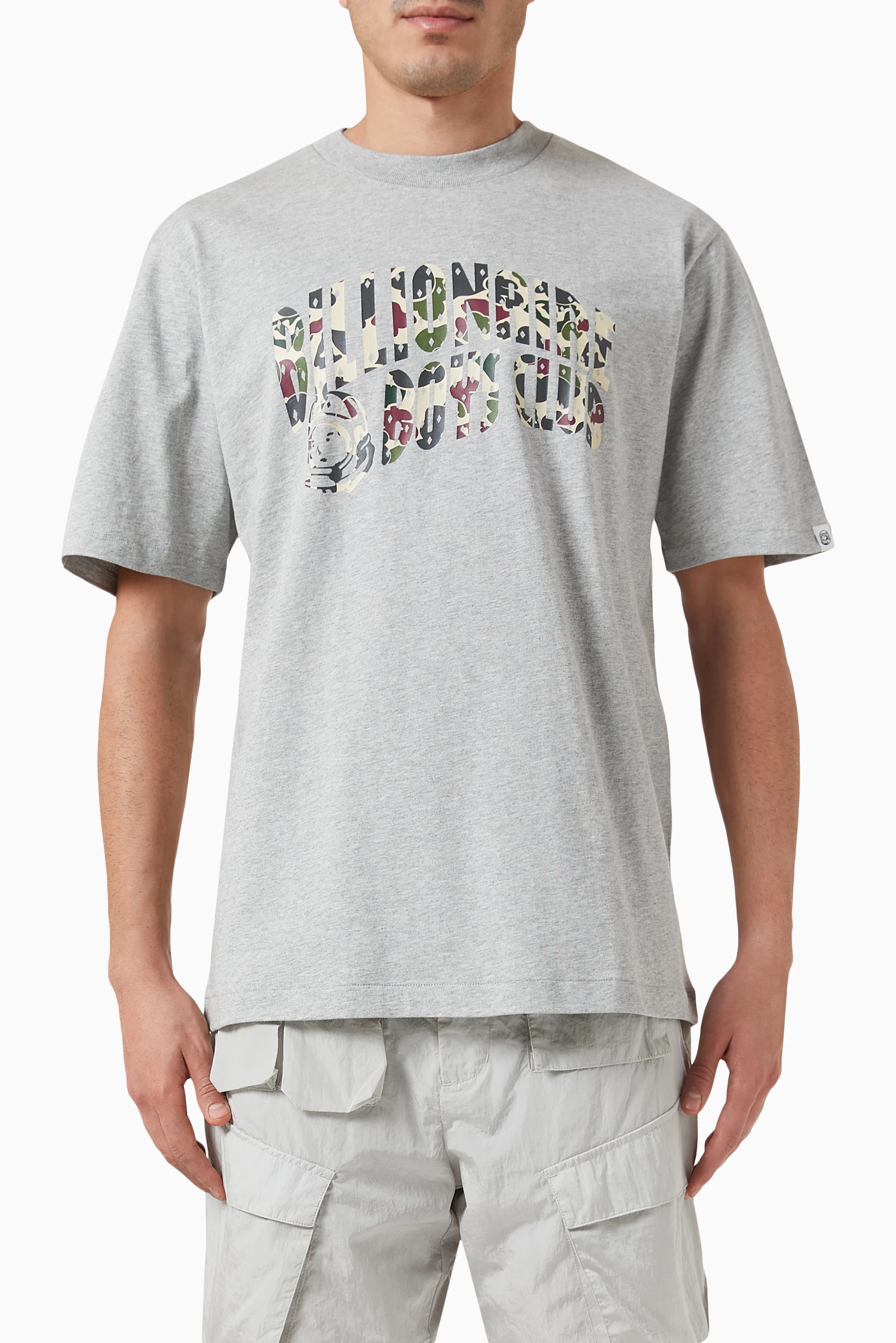 Billionaire boys club t-shirt with space camo arch deals logo in white