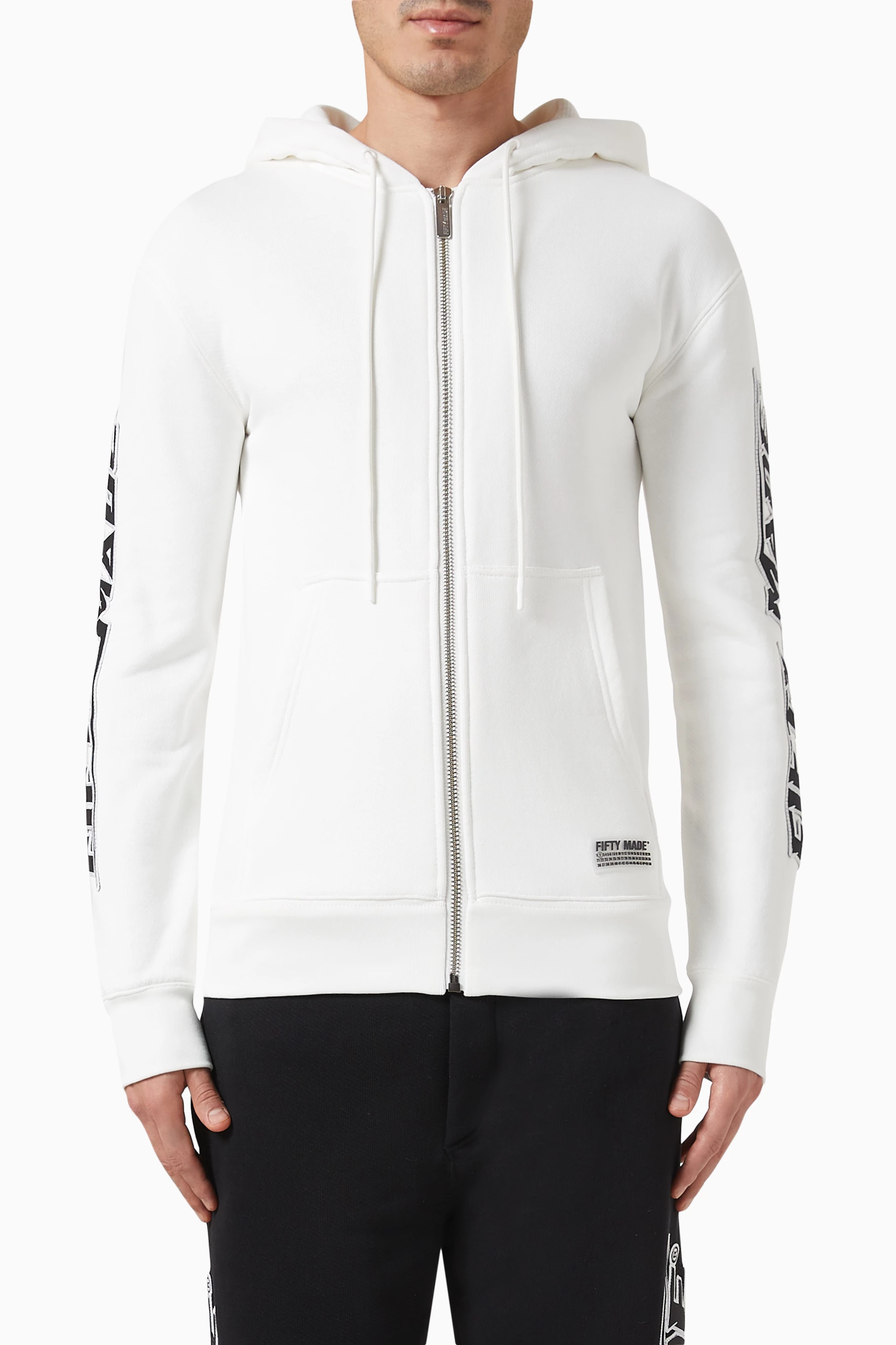 Off white shop stripe zip hoodie