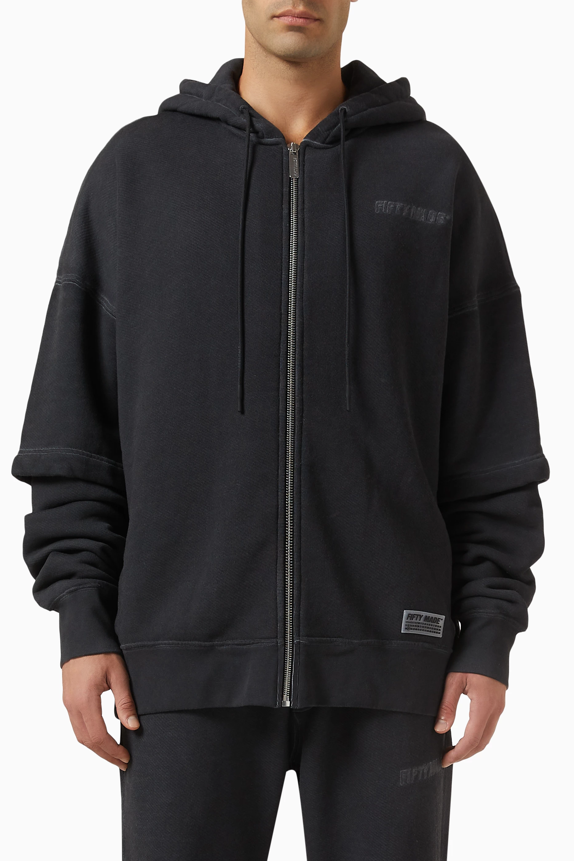 Oversized black on sale zip hoodie