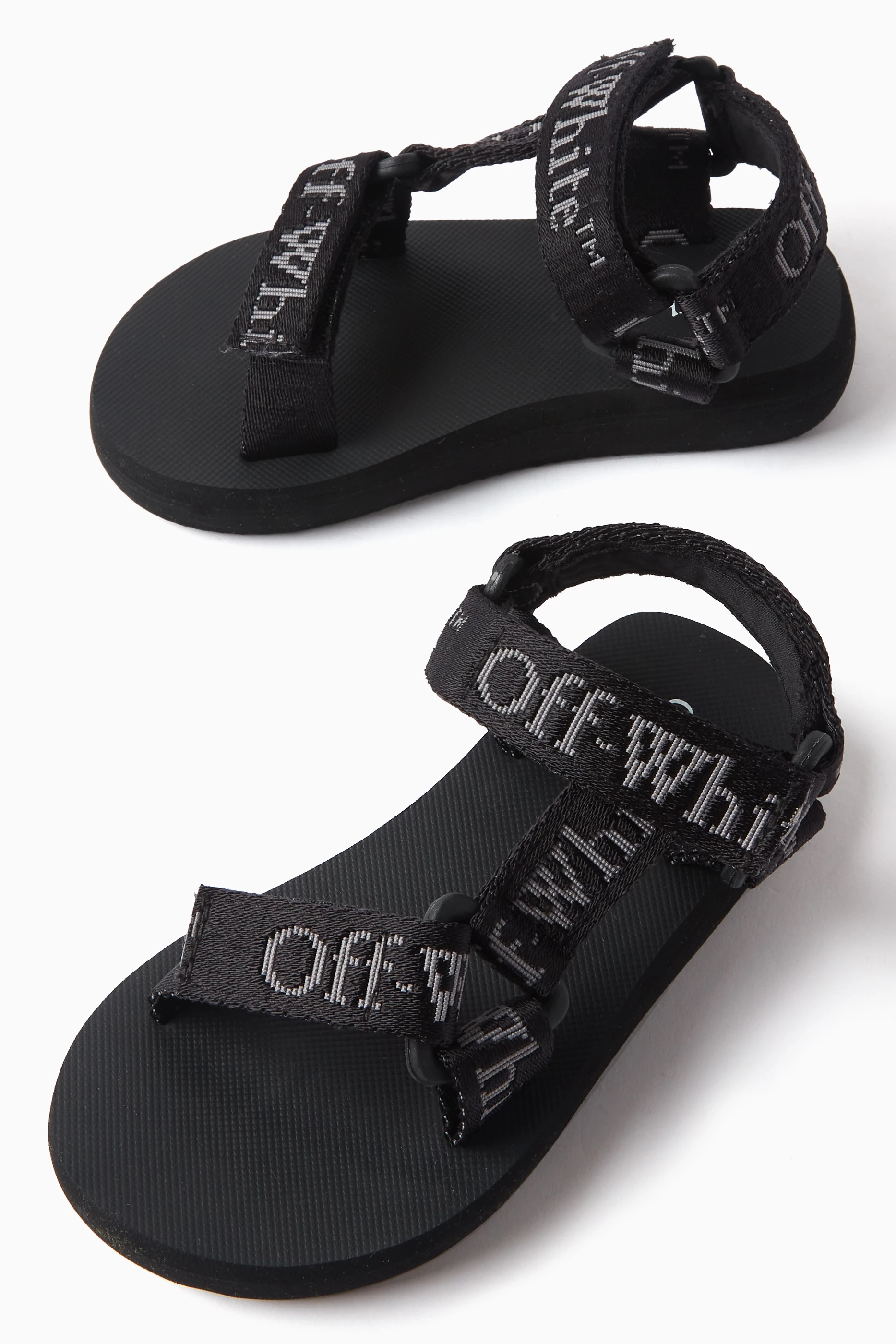 Buy Off White Black Bookish Logo Band Trek Sandal for UNISEX in