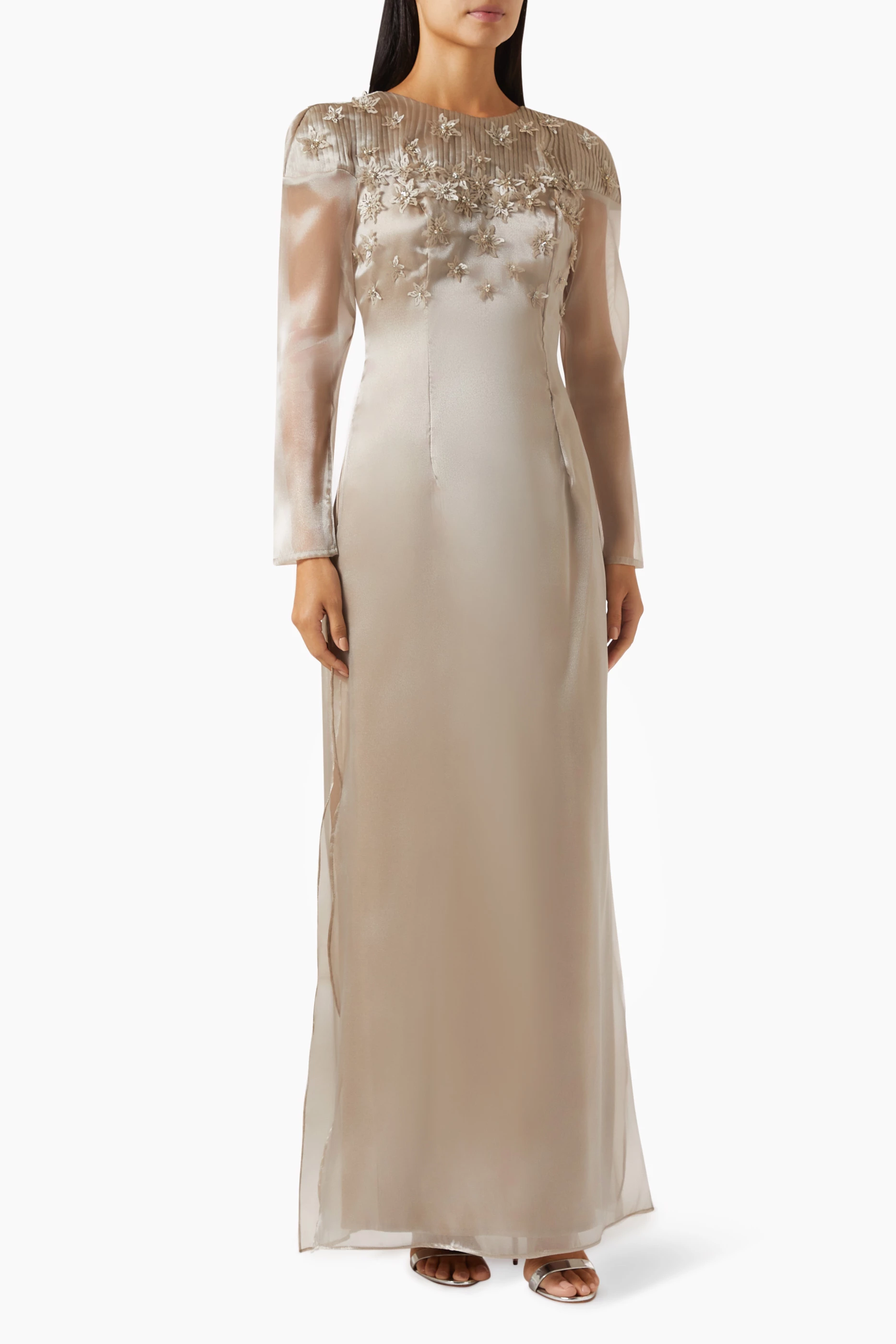 Organza top maxi dress