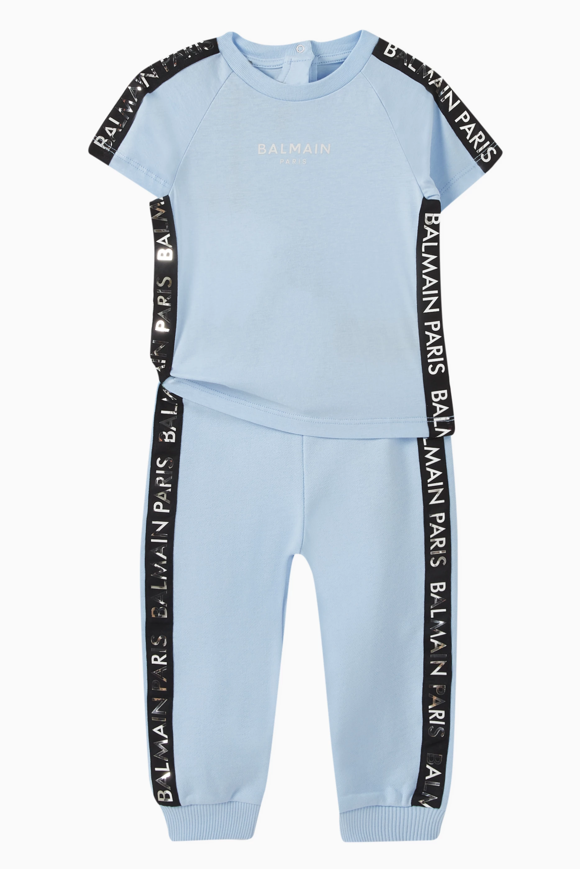 Buy Balmain Blue Logo Joggers in Cotton for Baby Boys in UAE Ounass
