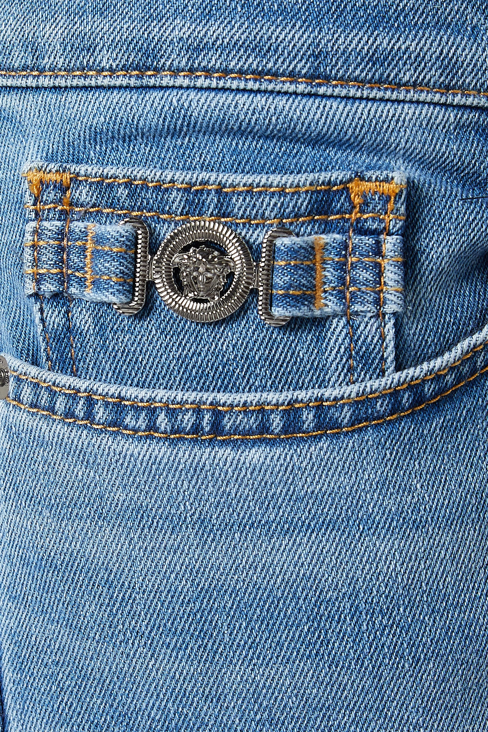 Buy Versace Blue Slim fit Jeans in Light wash Denim for Men in UAE
