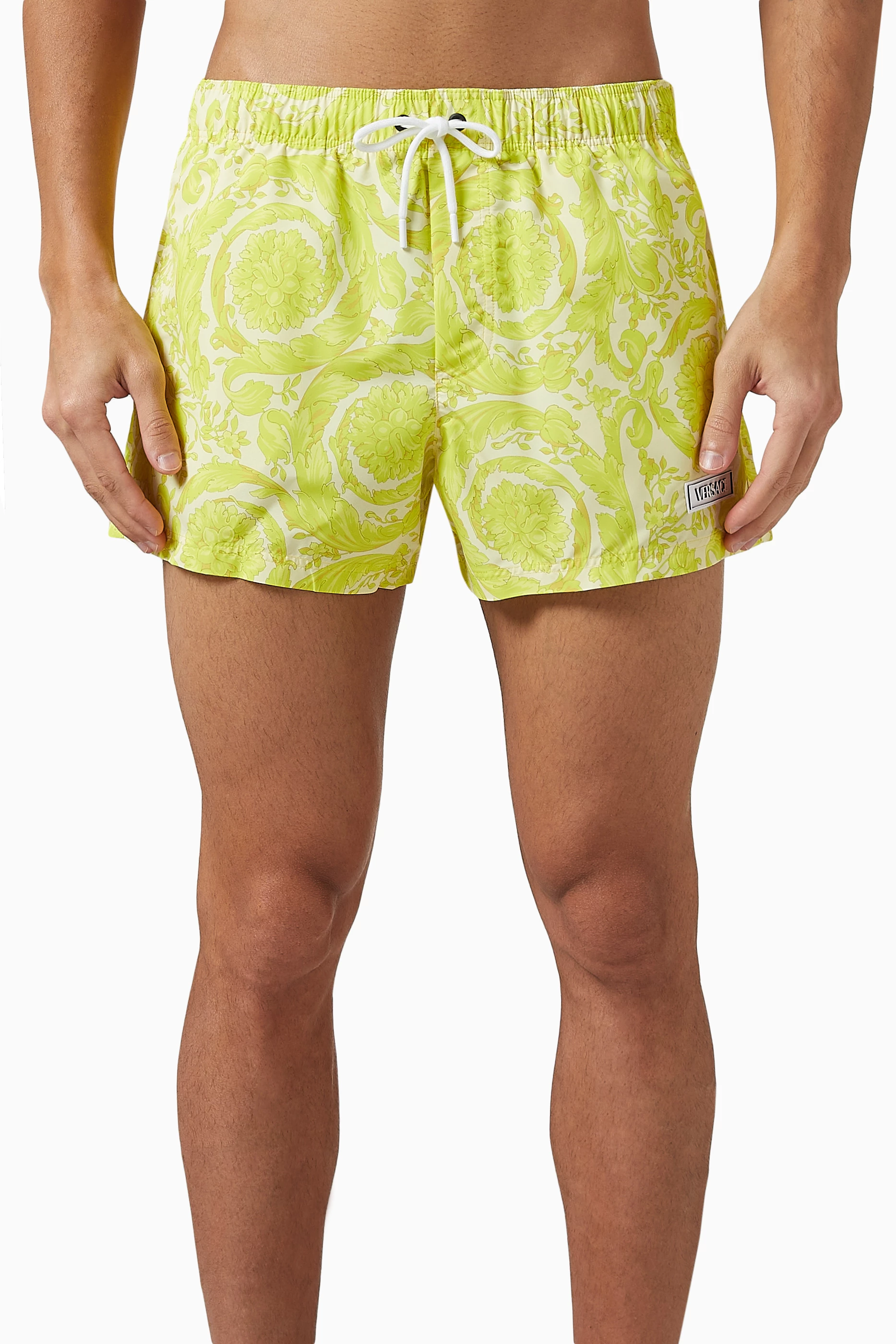 Yellow versace top swim shorts