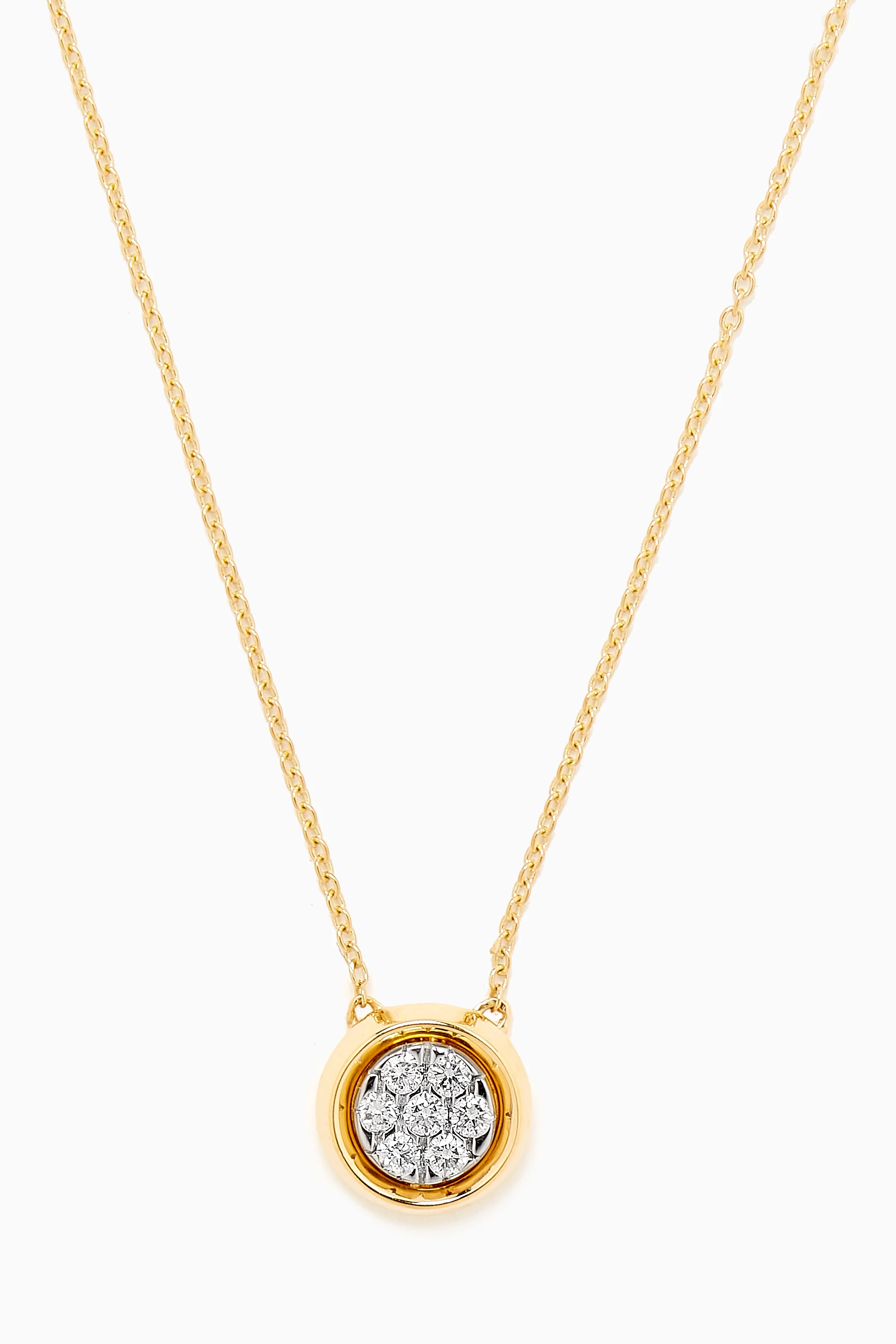 Diamond circle discount necklace yellow gold