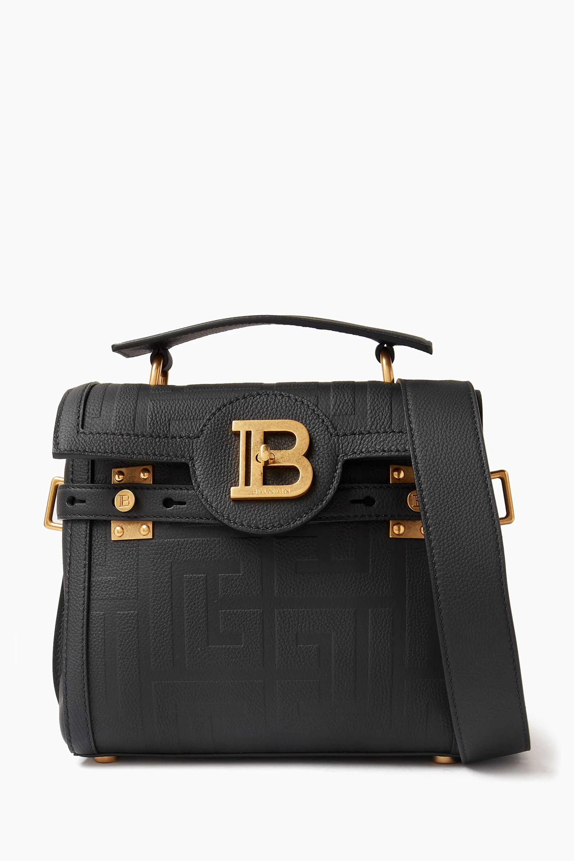 Buy Balmain Black B Buzz 23 Top handle Bag in Leather for Women in