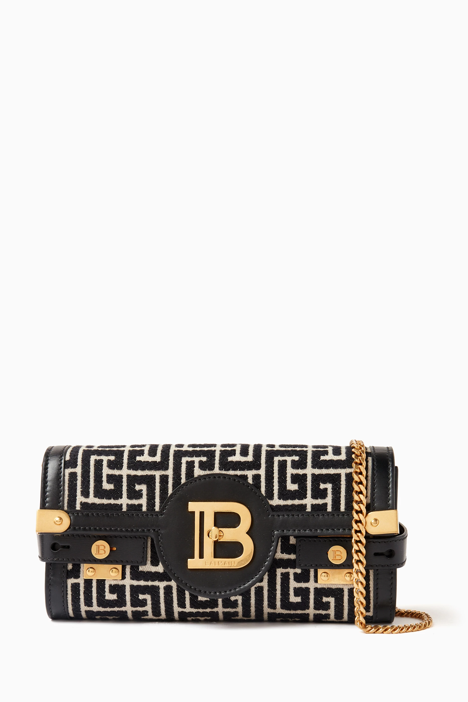 Buy Balmain Black B Buzz Crossbody Bag in Monogram jacquard