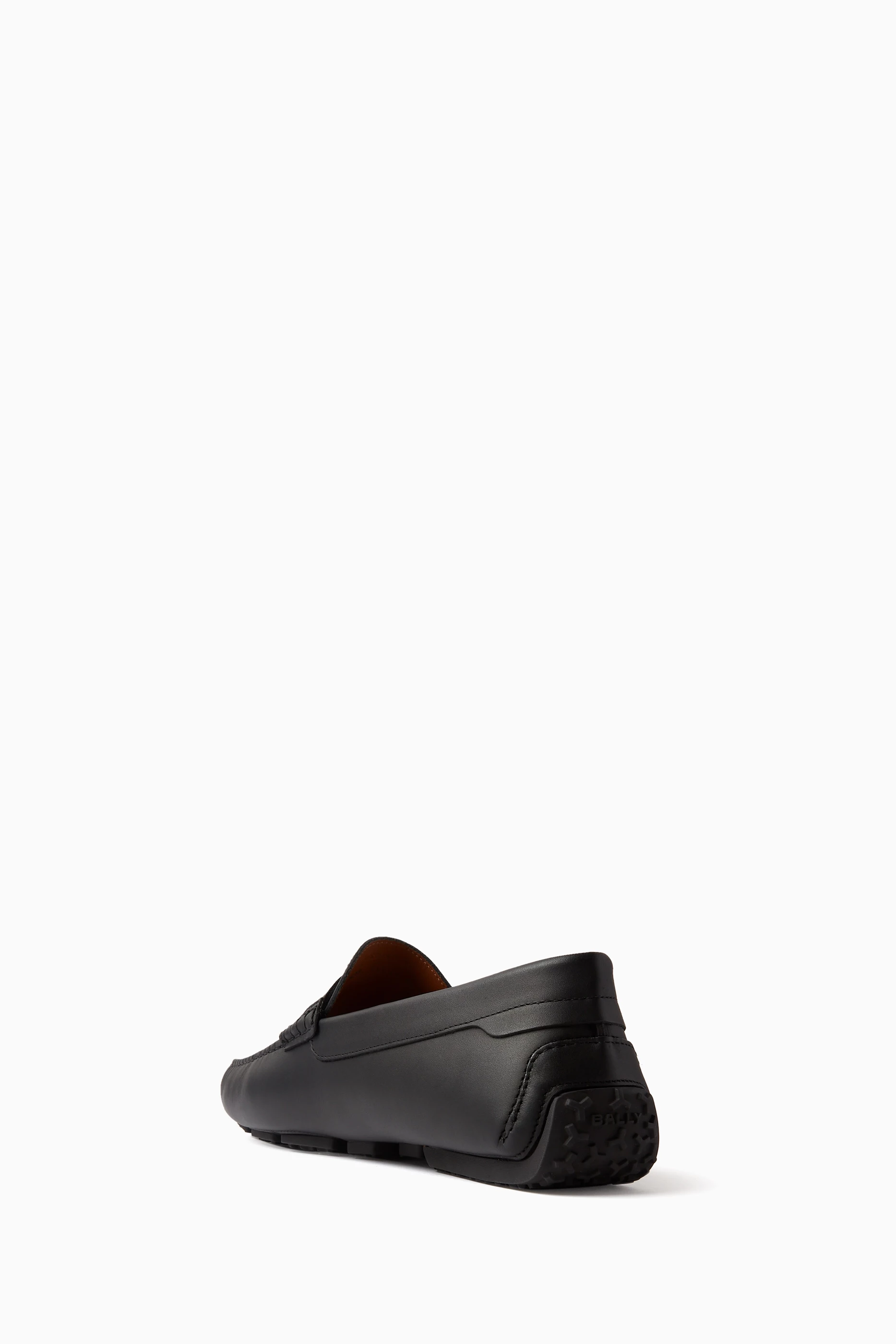 Buy Bally Black Palkys Driver Shoes in Leather for Men in UAE Ounass