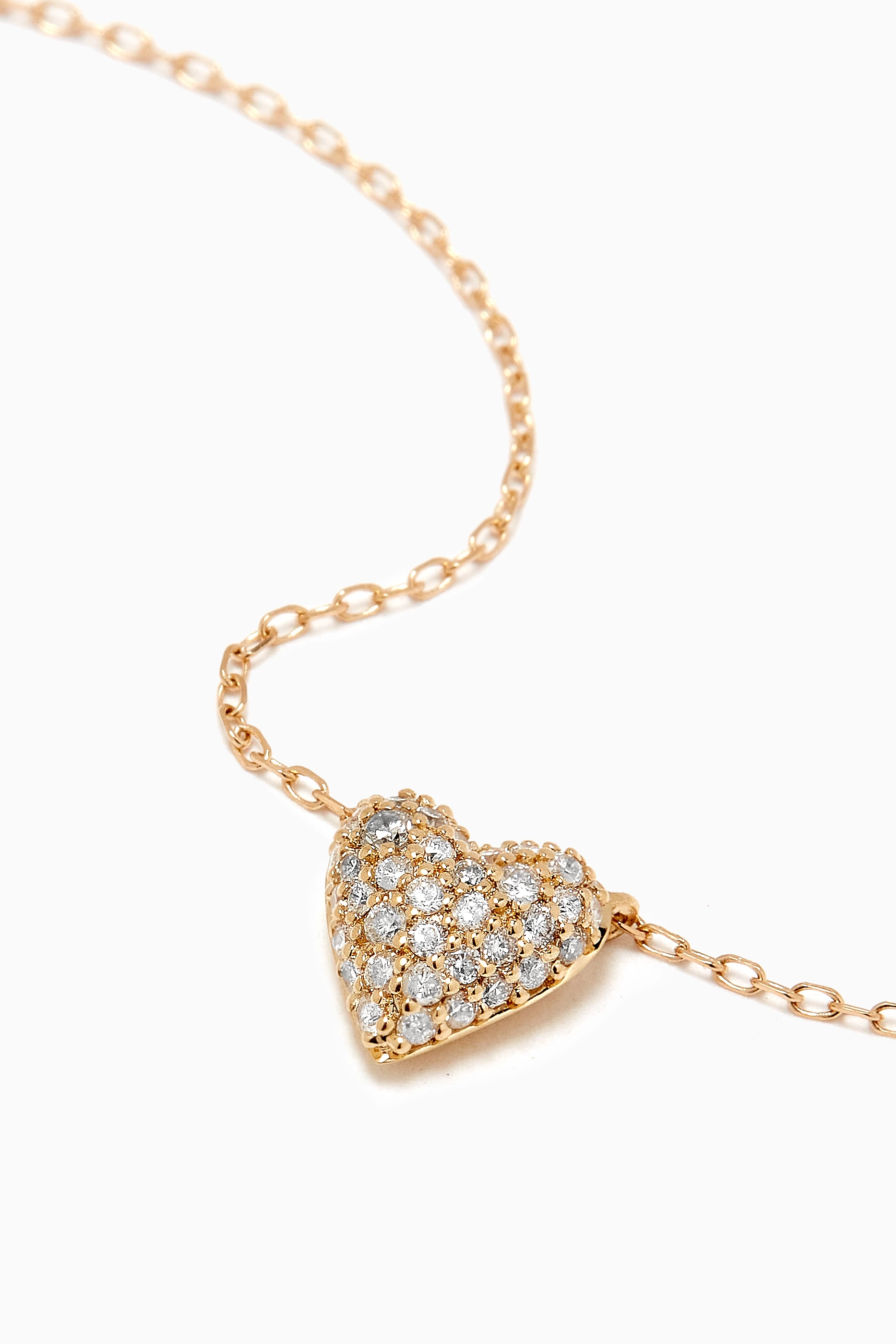Buy Yellow Diamond Puffy Heart Necklace in 14kt Yellow Gold for Women in UAE Ounass