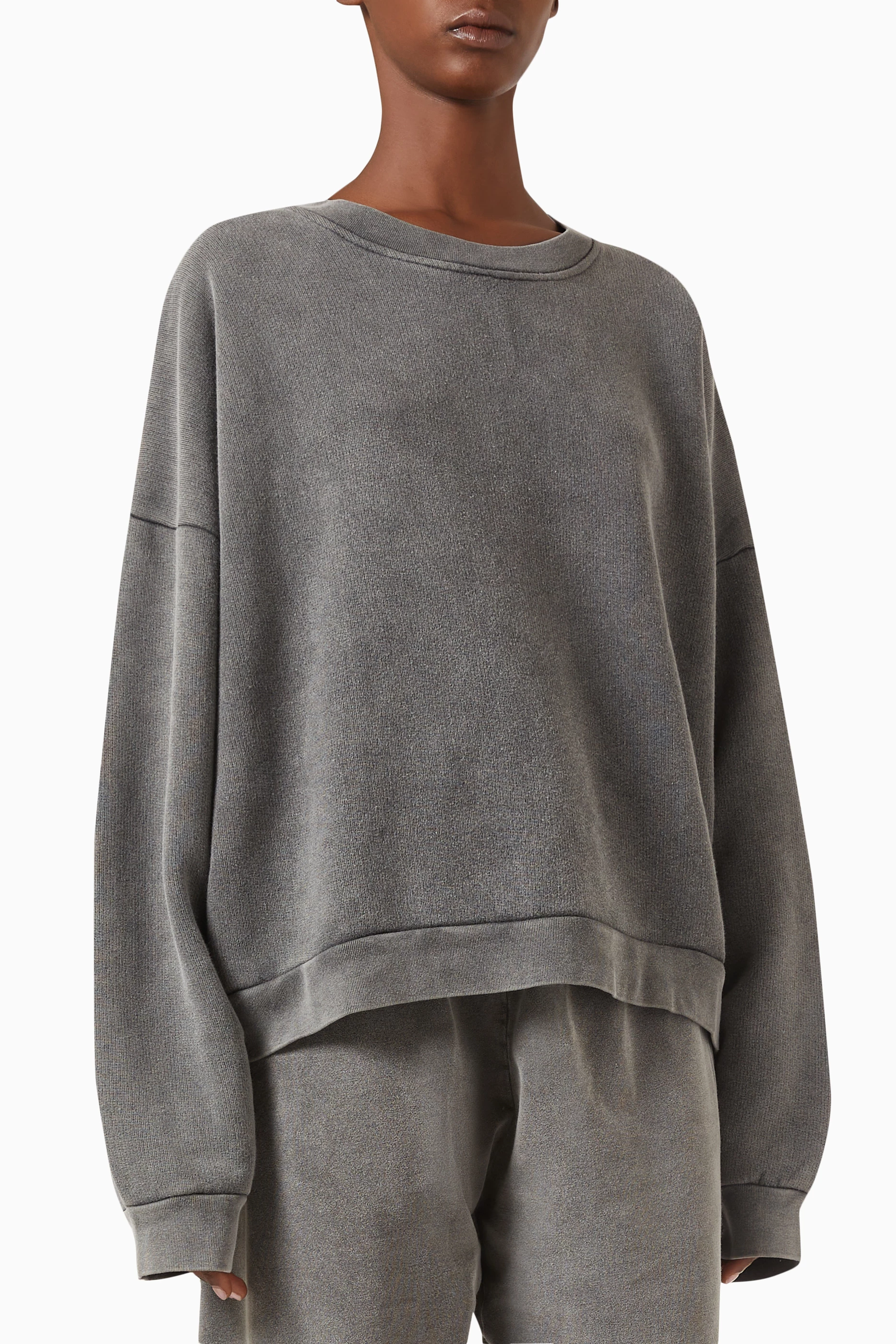 Buy Acne Studios Black Crewneck Sweater in Organic Cotton for