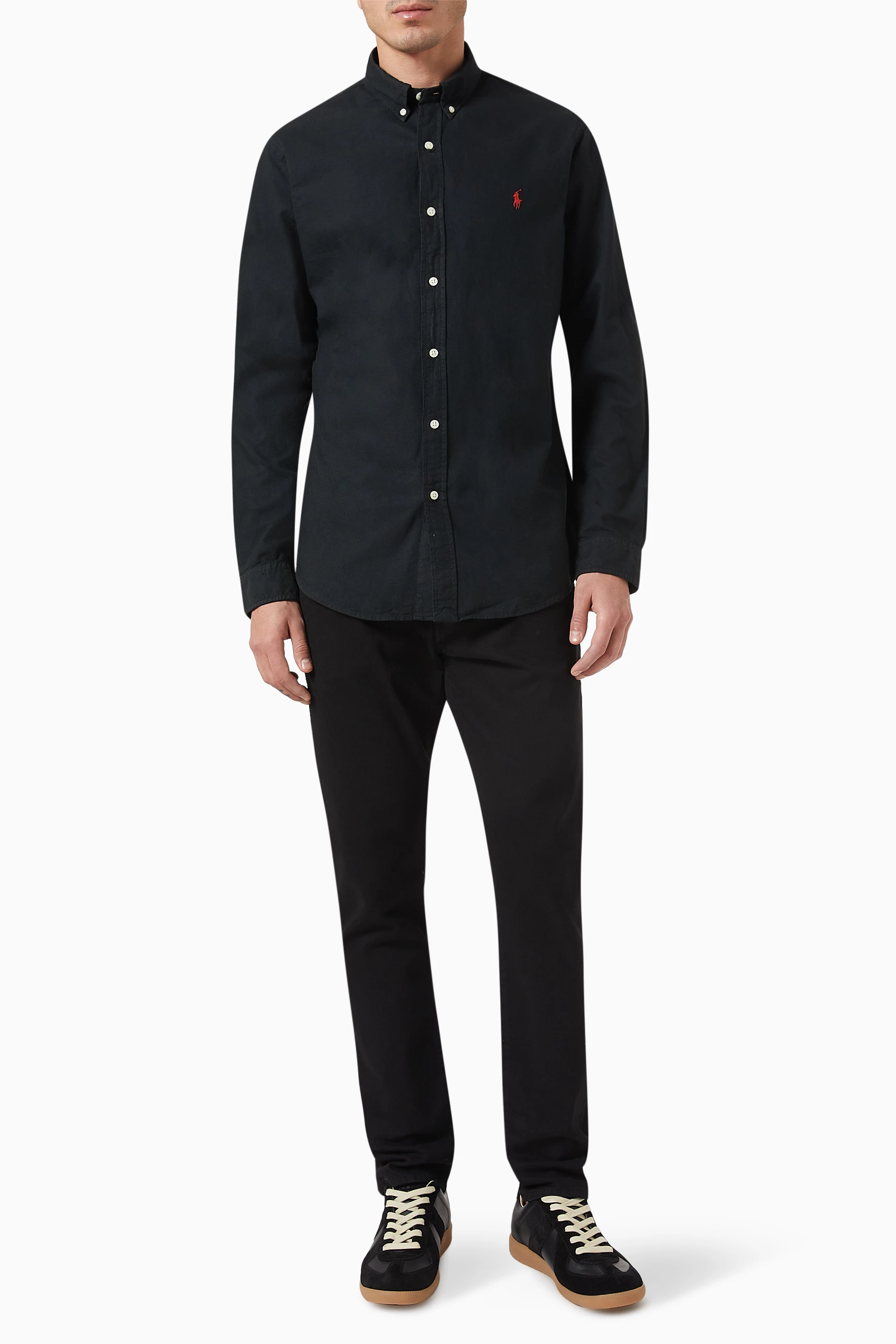Black polo ralph lauren button down online