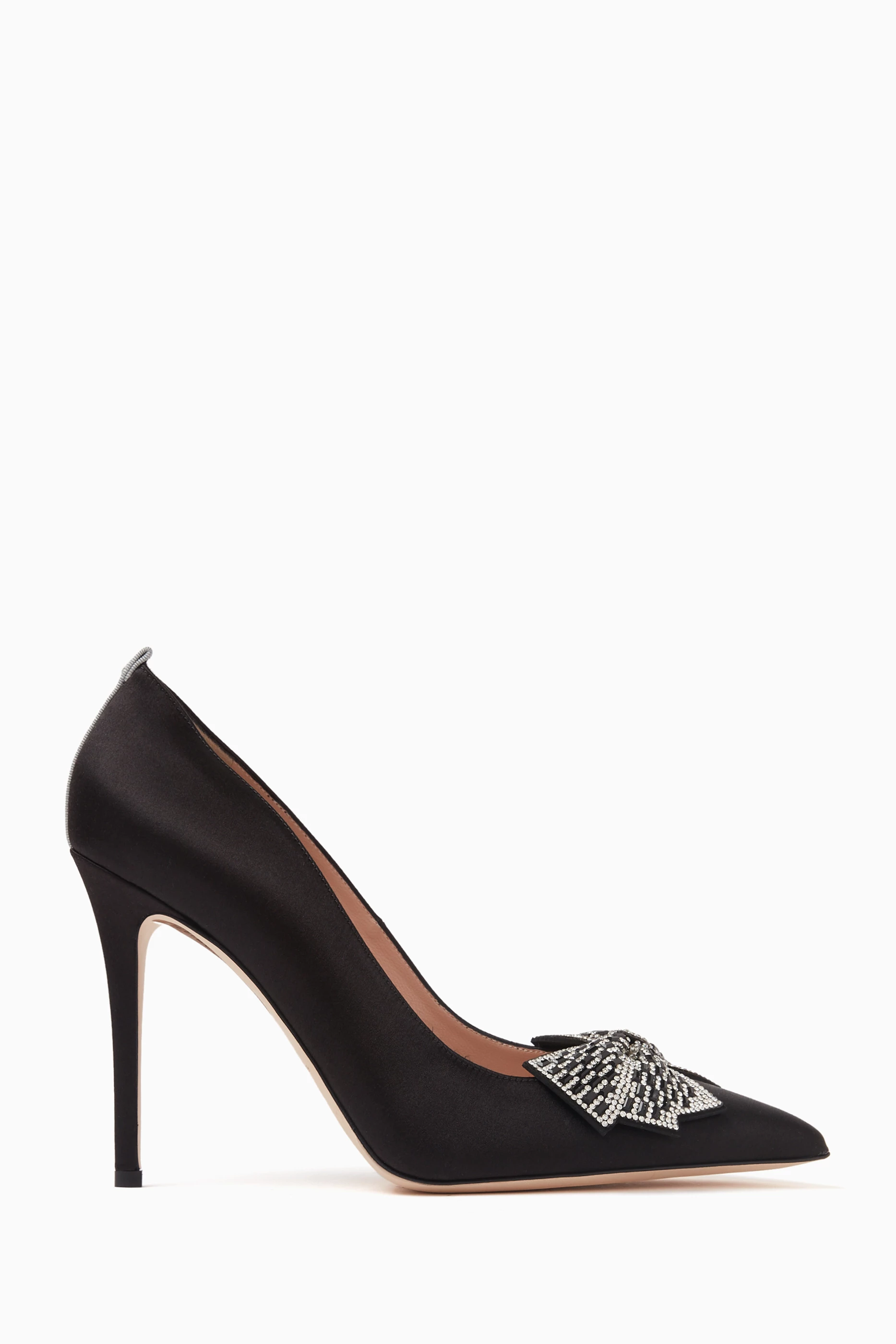 Black embellished pumps sale