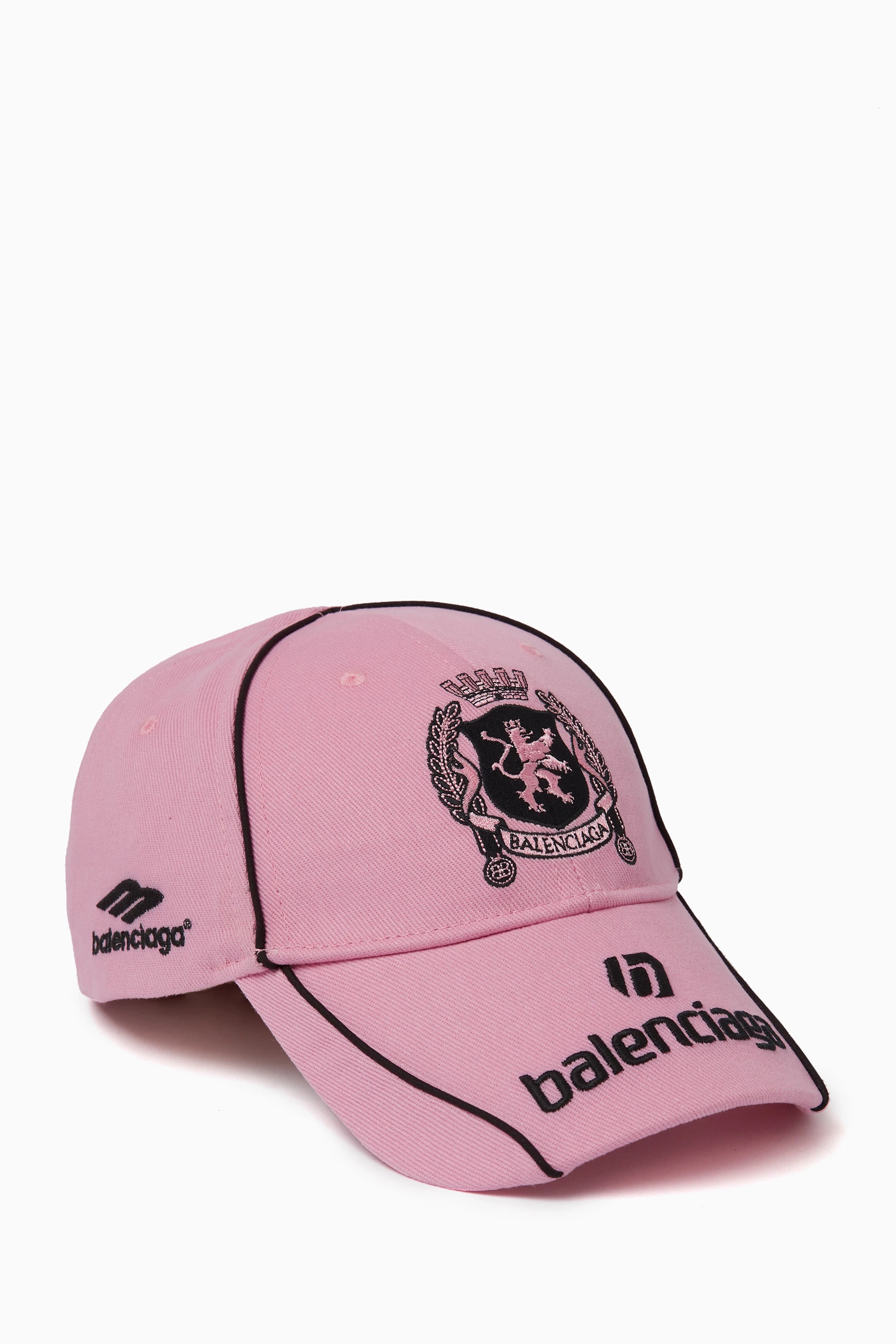 Buy Balenciaga Pink Paris Soccer Cap in Cotton Drill for Men in UAE Ounass