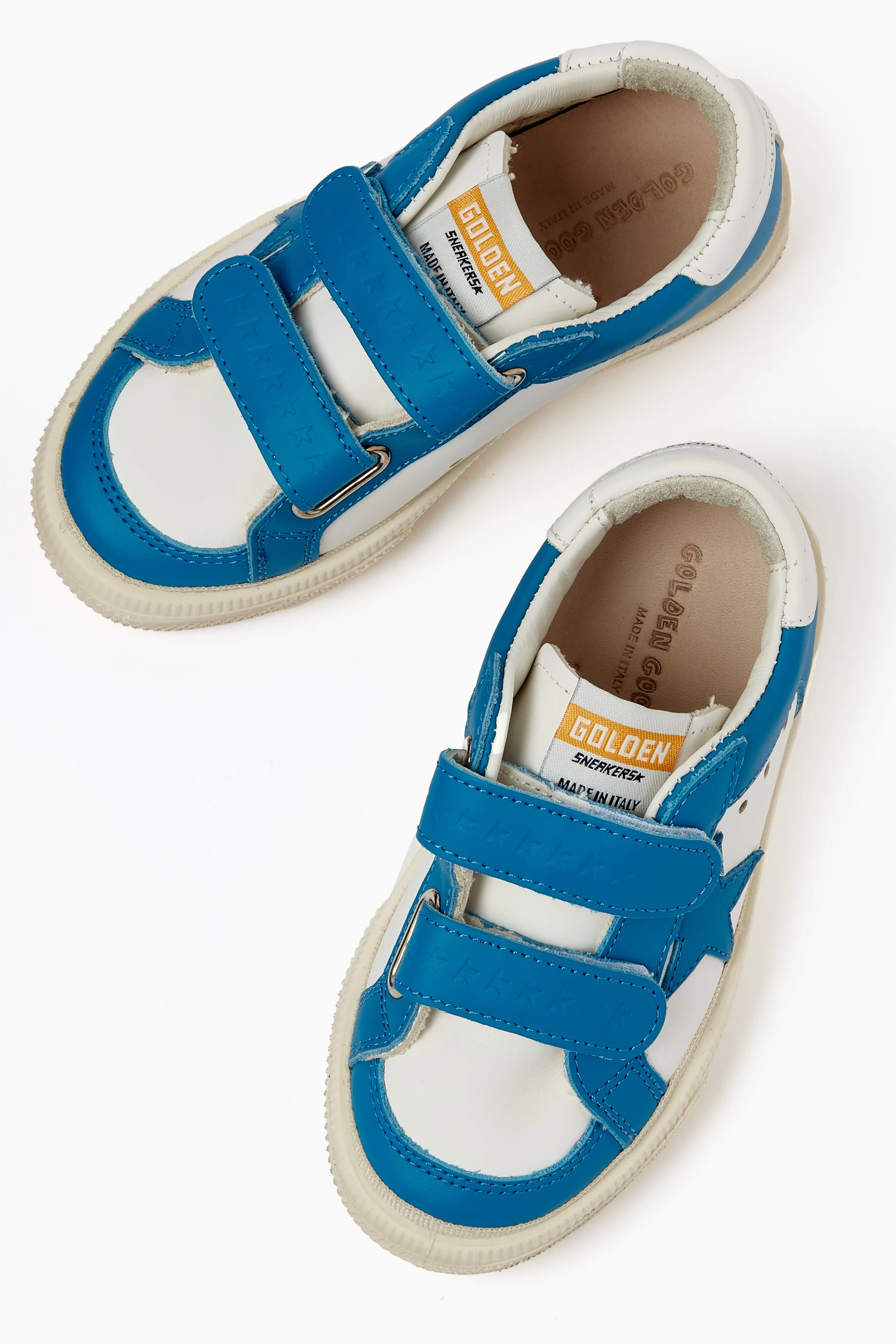 Buy GOLDEN GOOSE White May School Sneakers in Leather for UNISEX