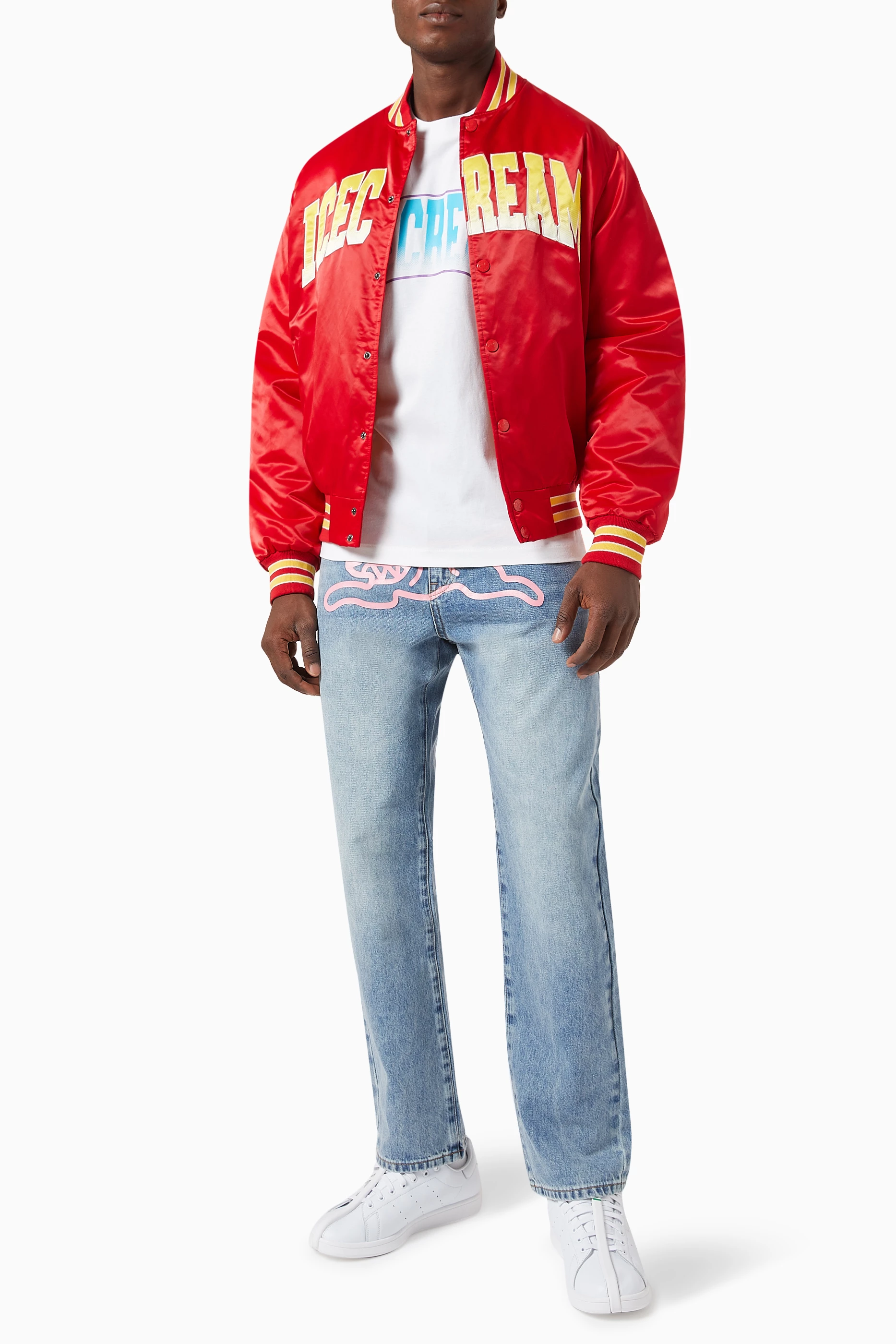 Red satin clearance jacket mens