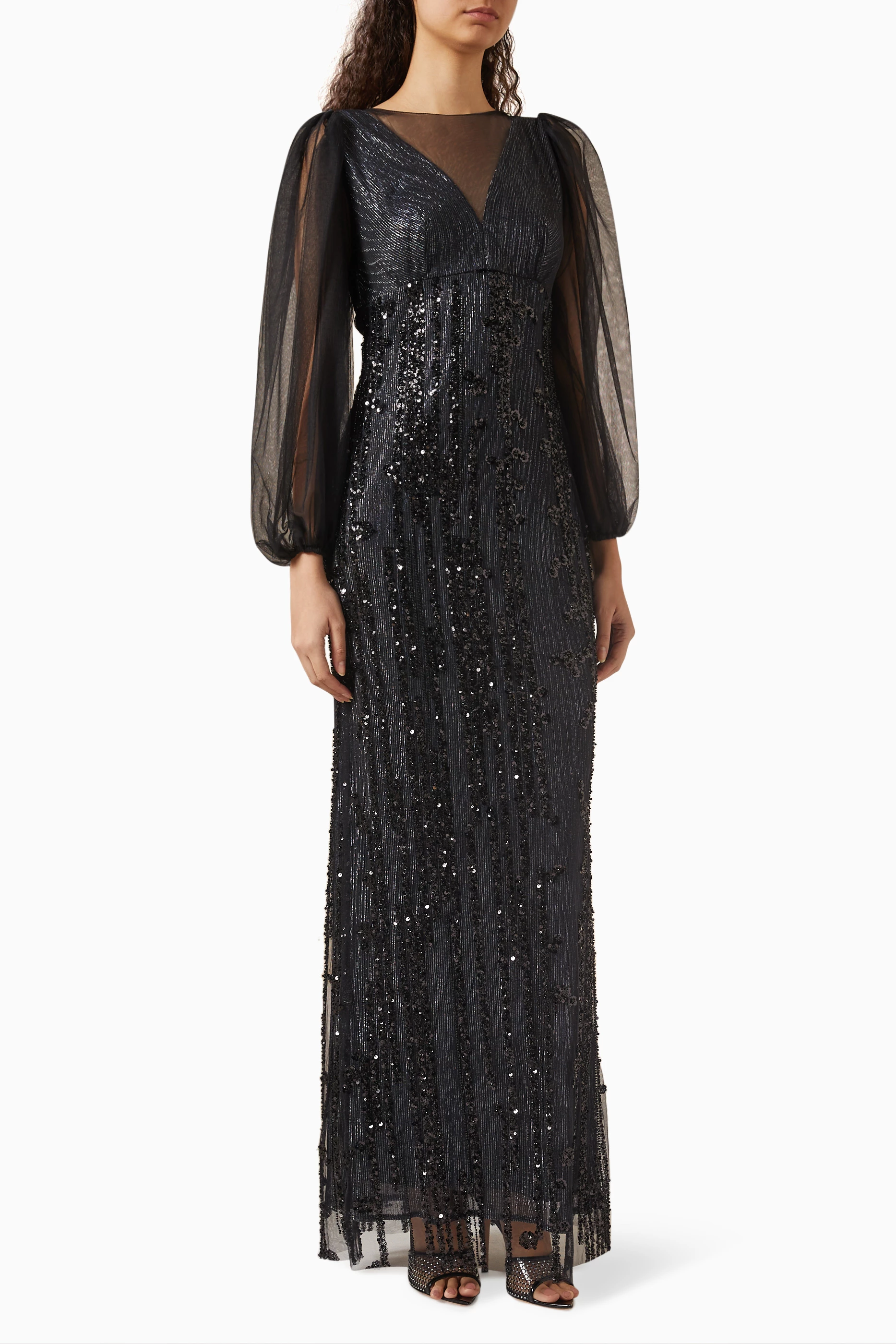 Sequin sales long dress