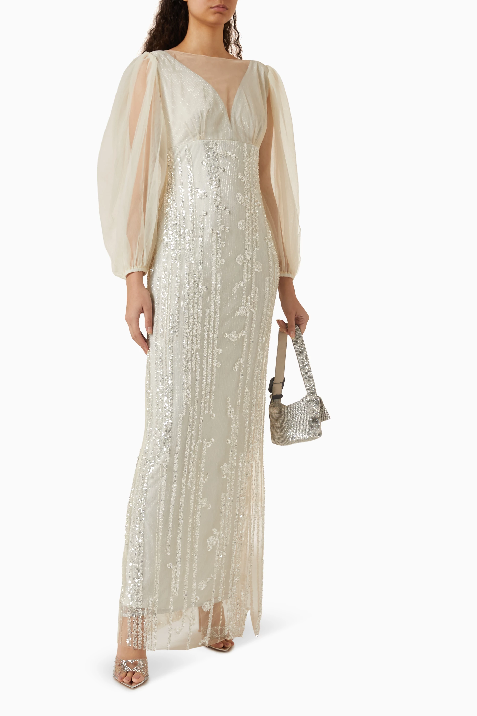 Embellished maxi sale dress