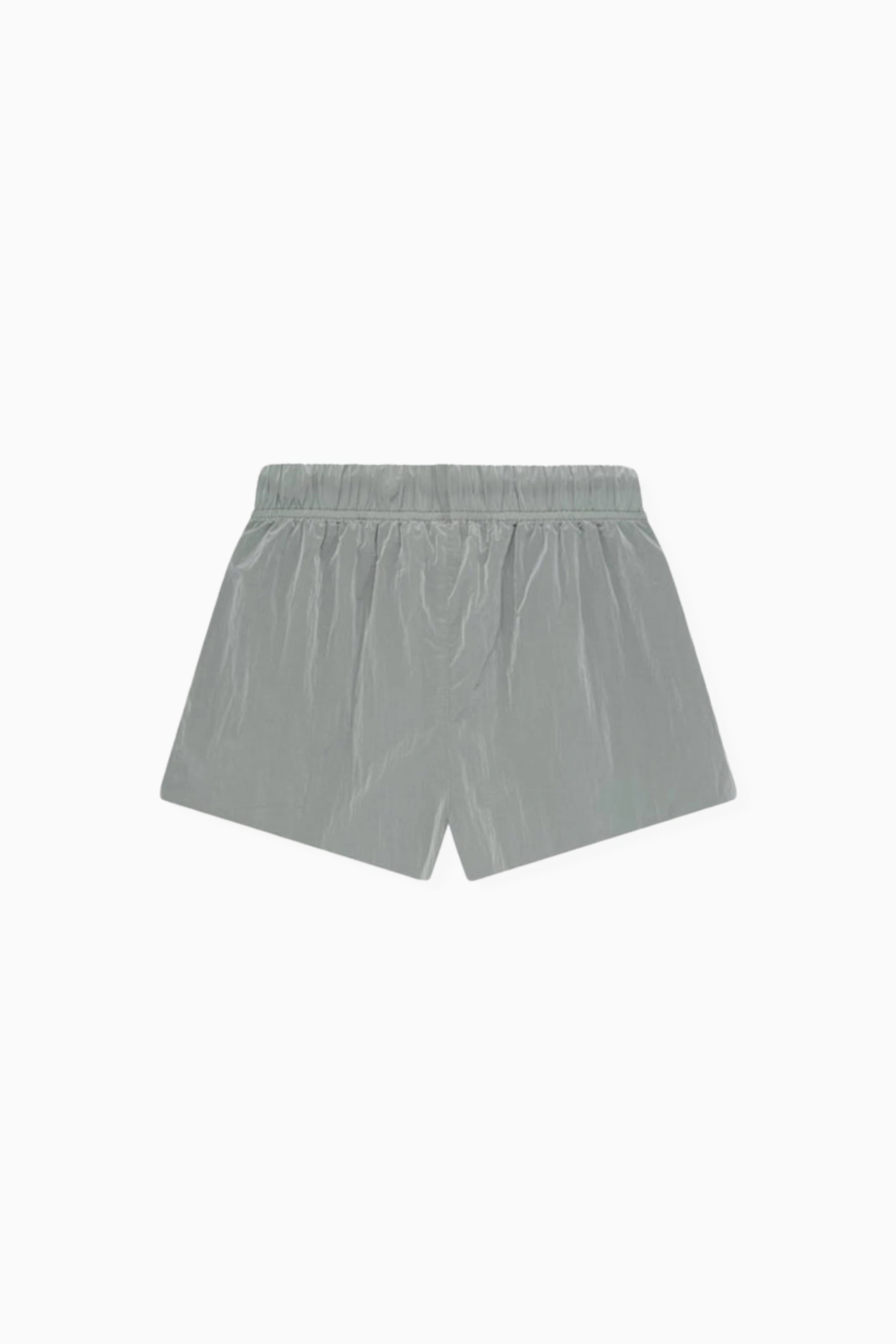 Buy Fear of God Essentials Grey Running Shorts in Crinkle Nylon