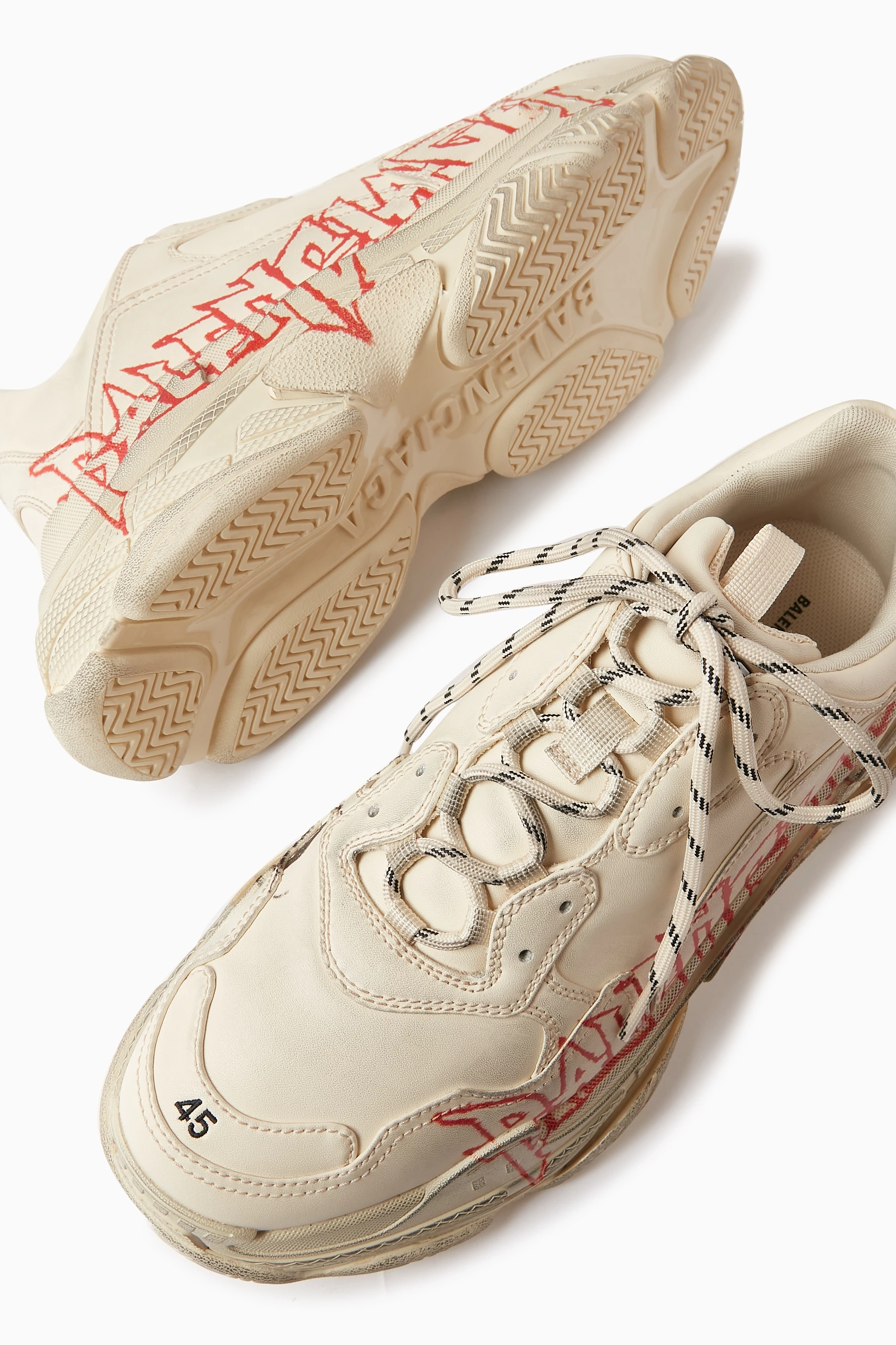 Buy Balenciaga White Triple S Sneaker DIY Metal in Cowskin for Men