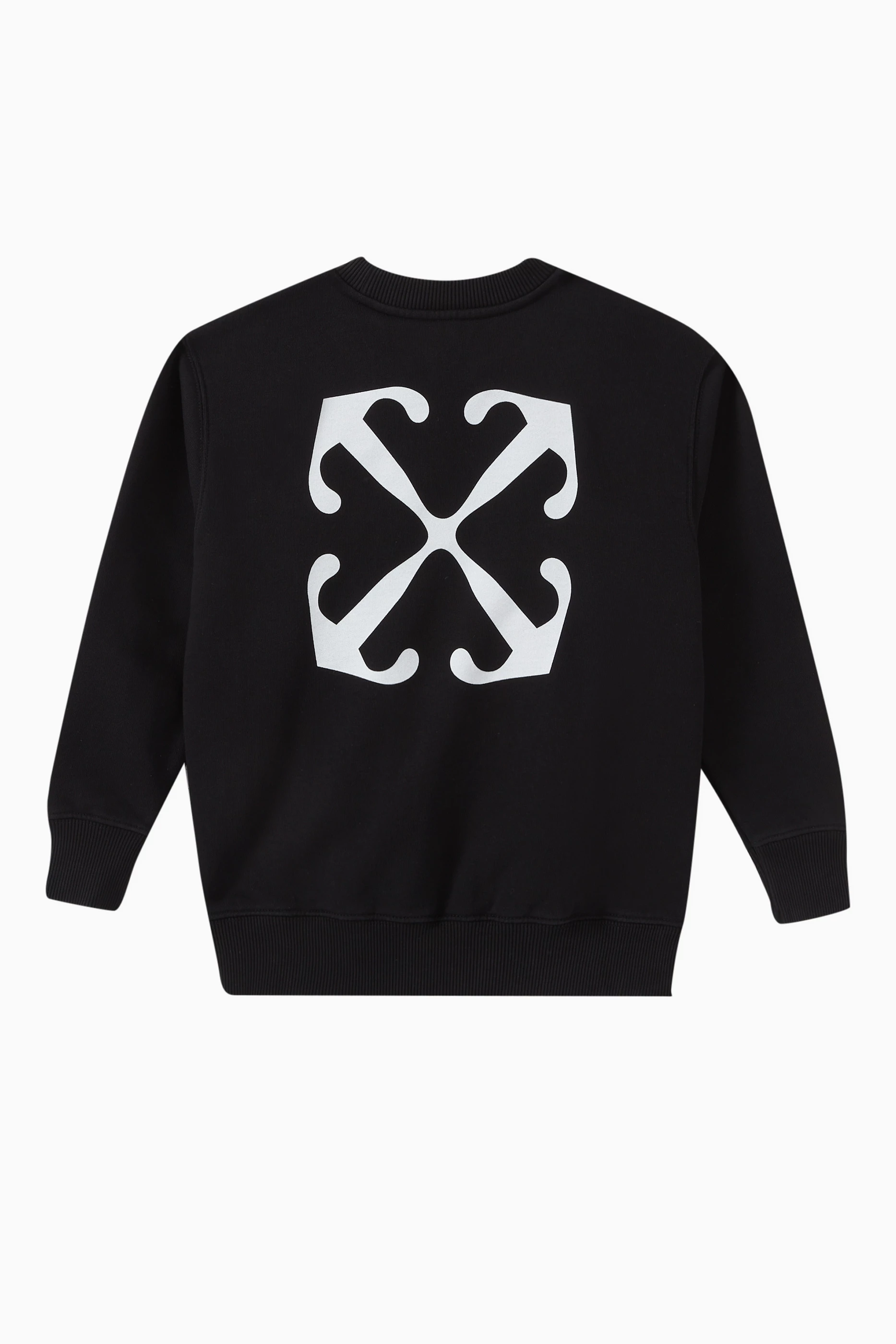 Buy Off White Black Off Stamp Crewneck Sweatshirt in Cotton for
