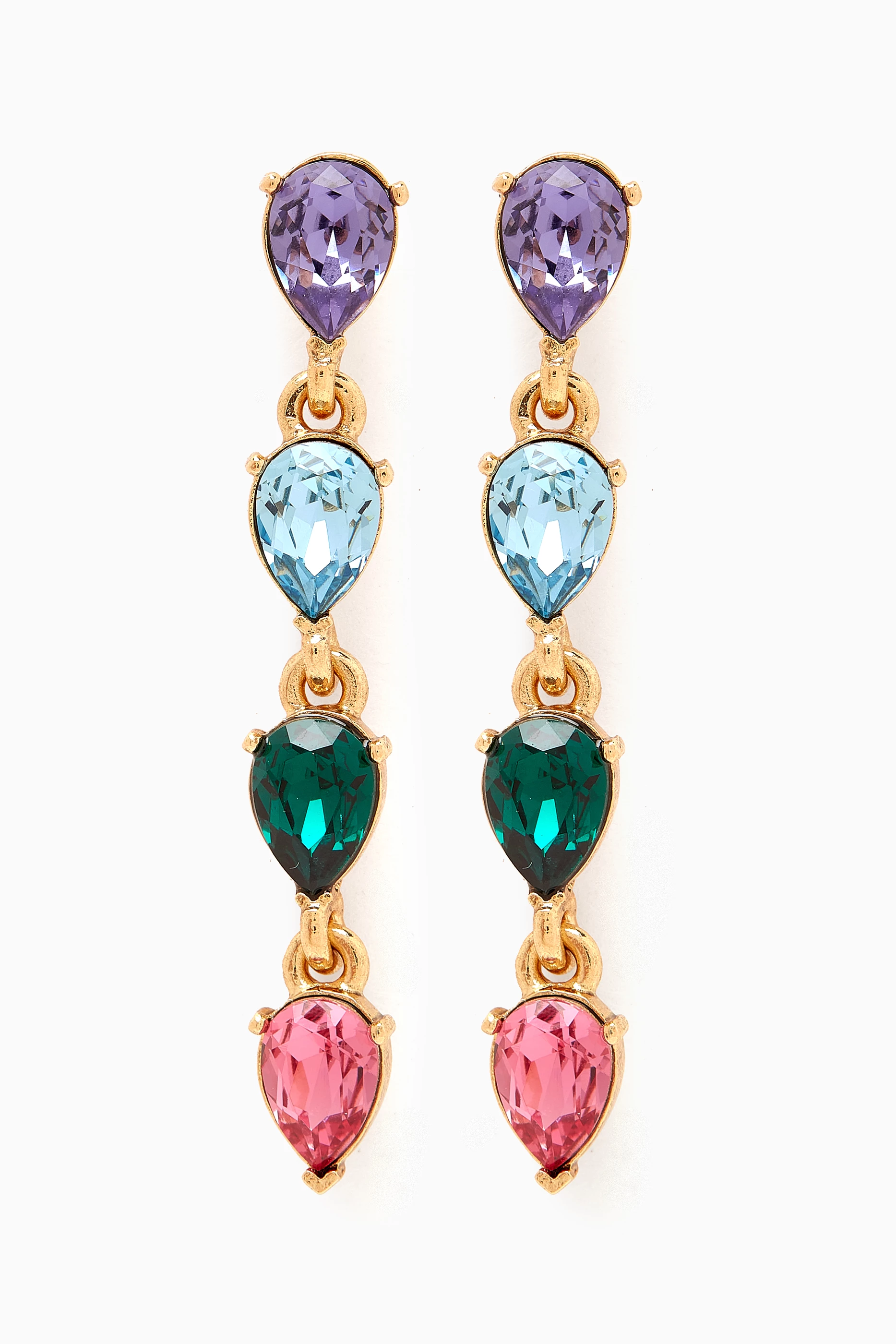 Coloured crystal earrings on sale