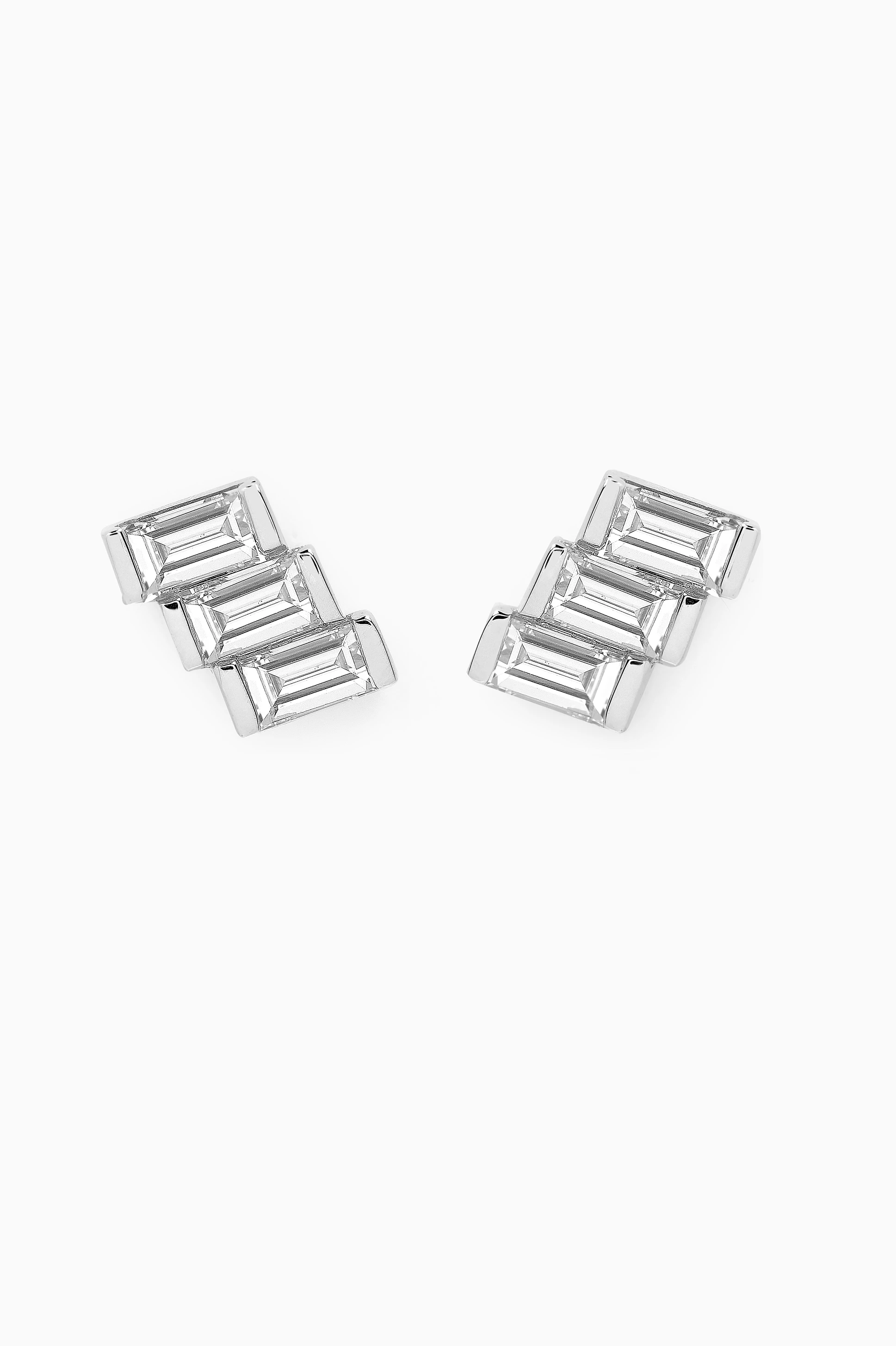 Diamond earrings cheap baguette cut