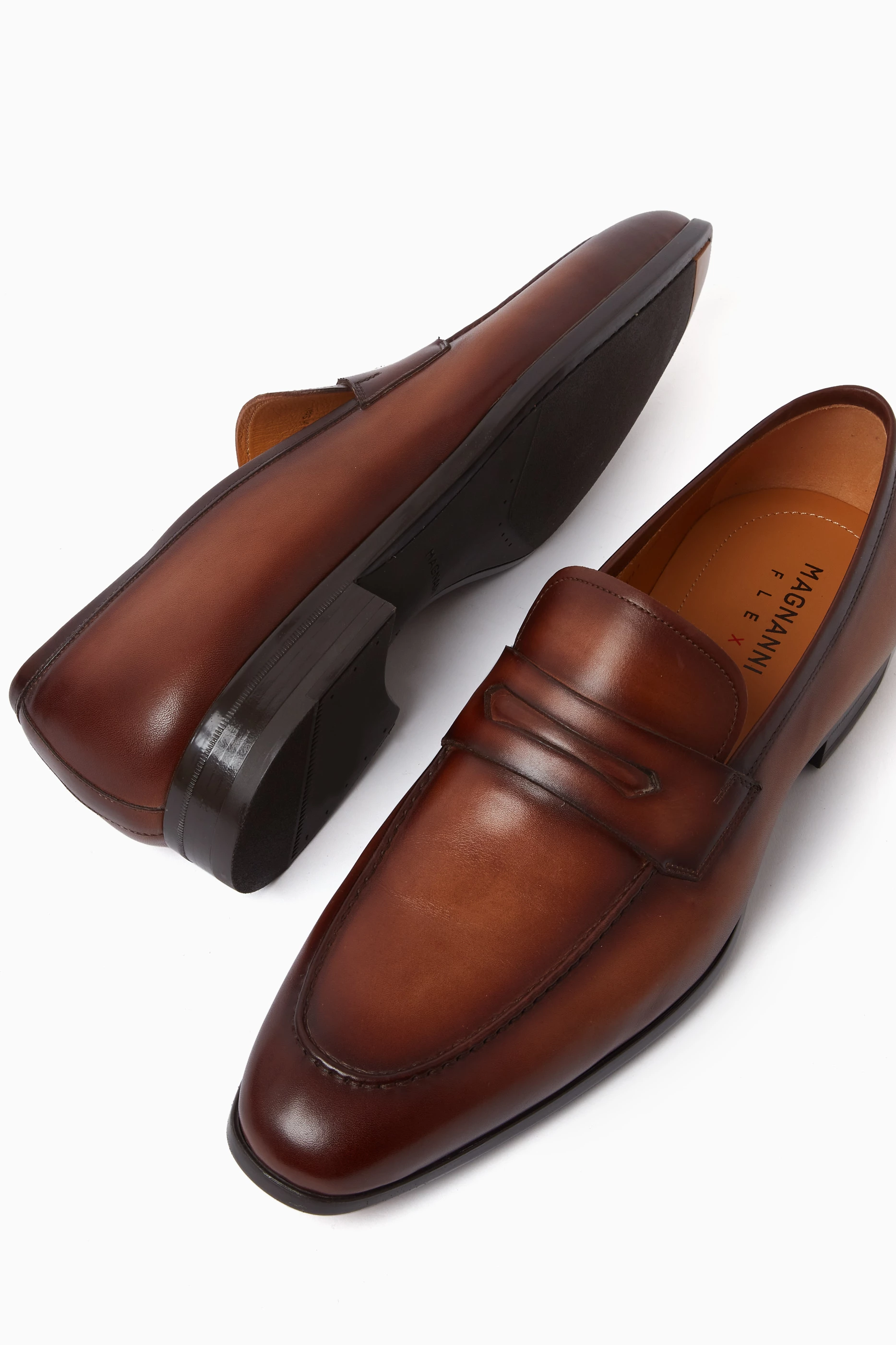Buy Magnanni Brown Austin Derby Shoes in Leather for Men in UAE