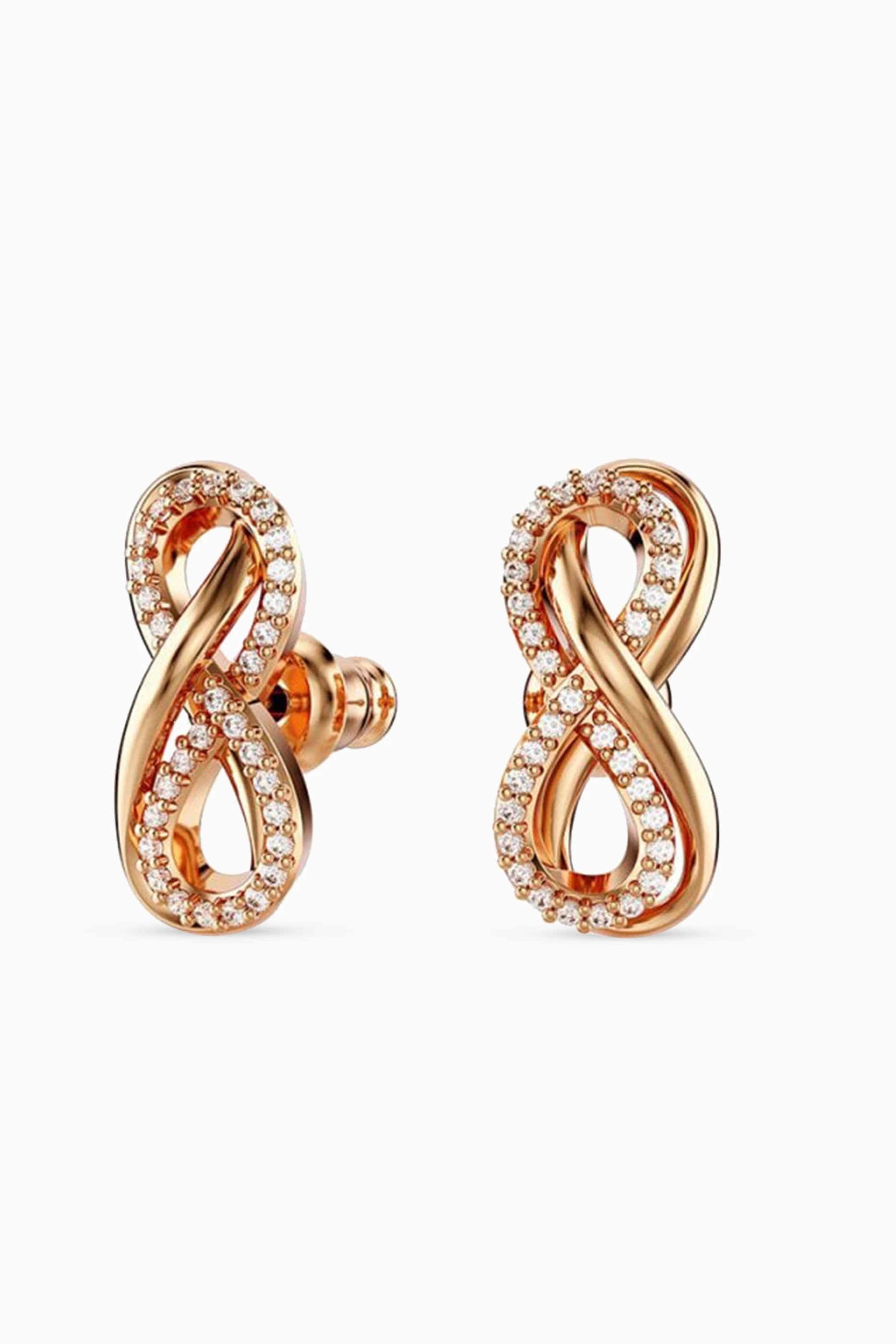 Rose gold on sale infinity earrings