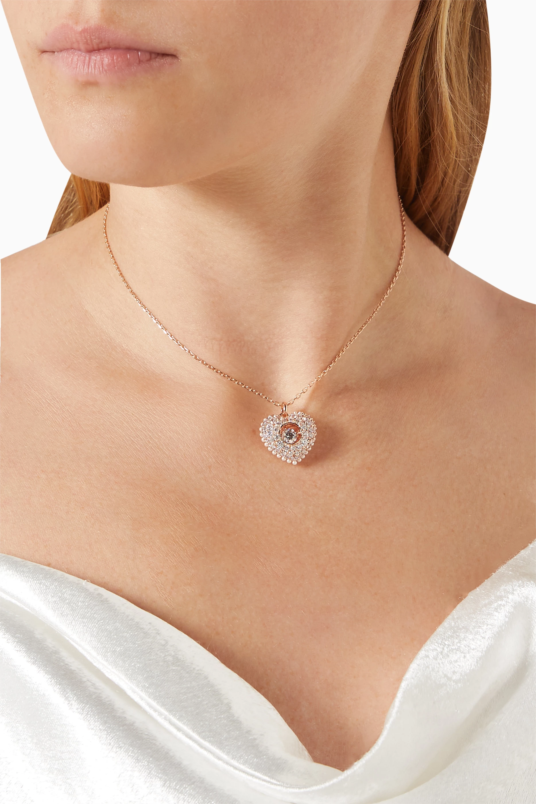 Swarovski rose gold pendant necklace shop