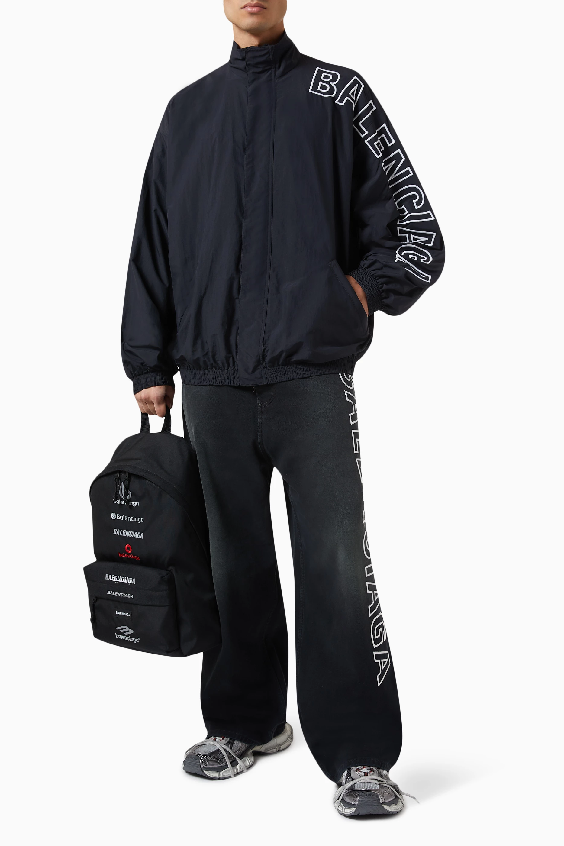 Balenciaga large logo jacket shop
