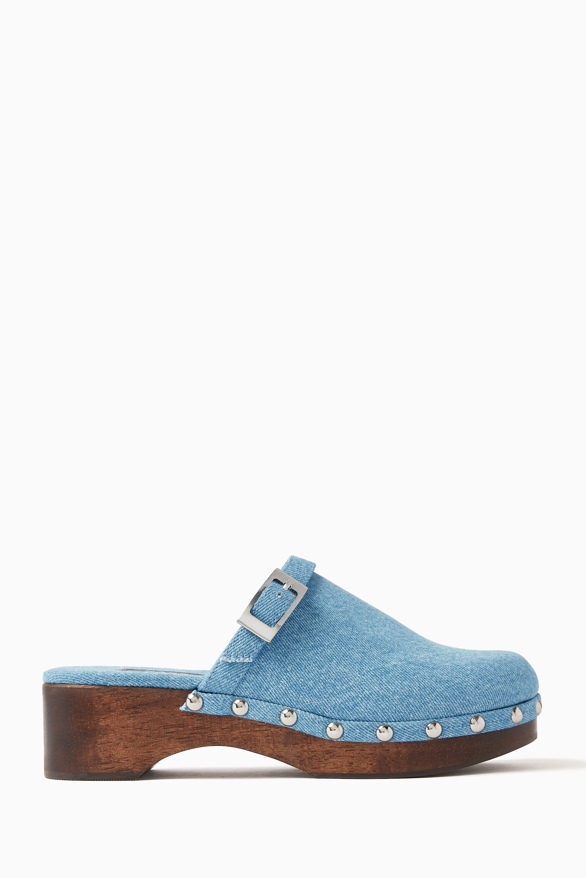 Buy NASS Blue Platz 50 Clogs in Denim for Women in UAE Ounass