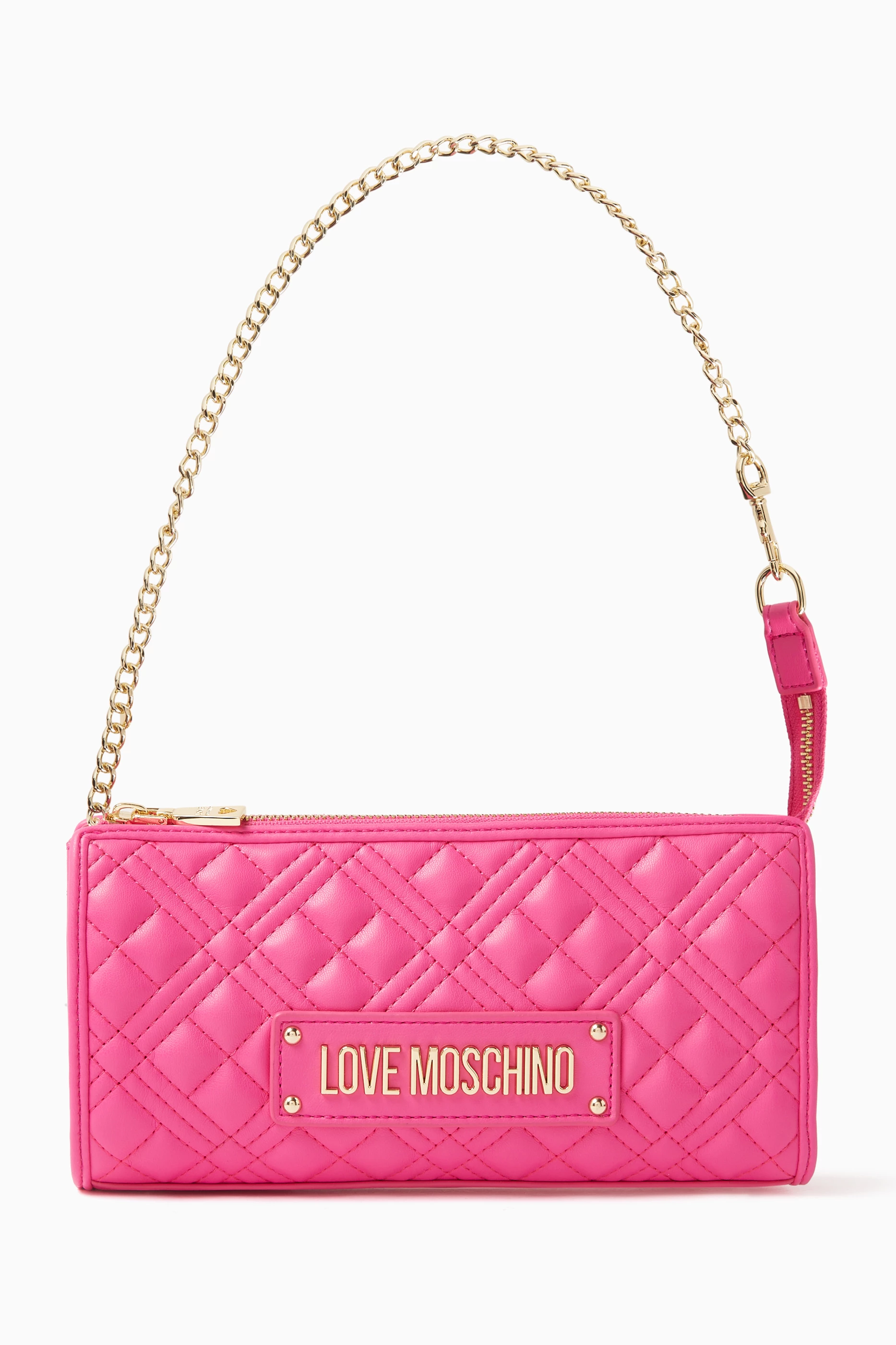 Buy Love Moschino Pink Mini Top Handle Bag in Quilted Faux Leather for  Women in UAE