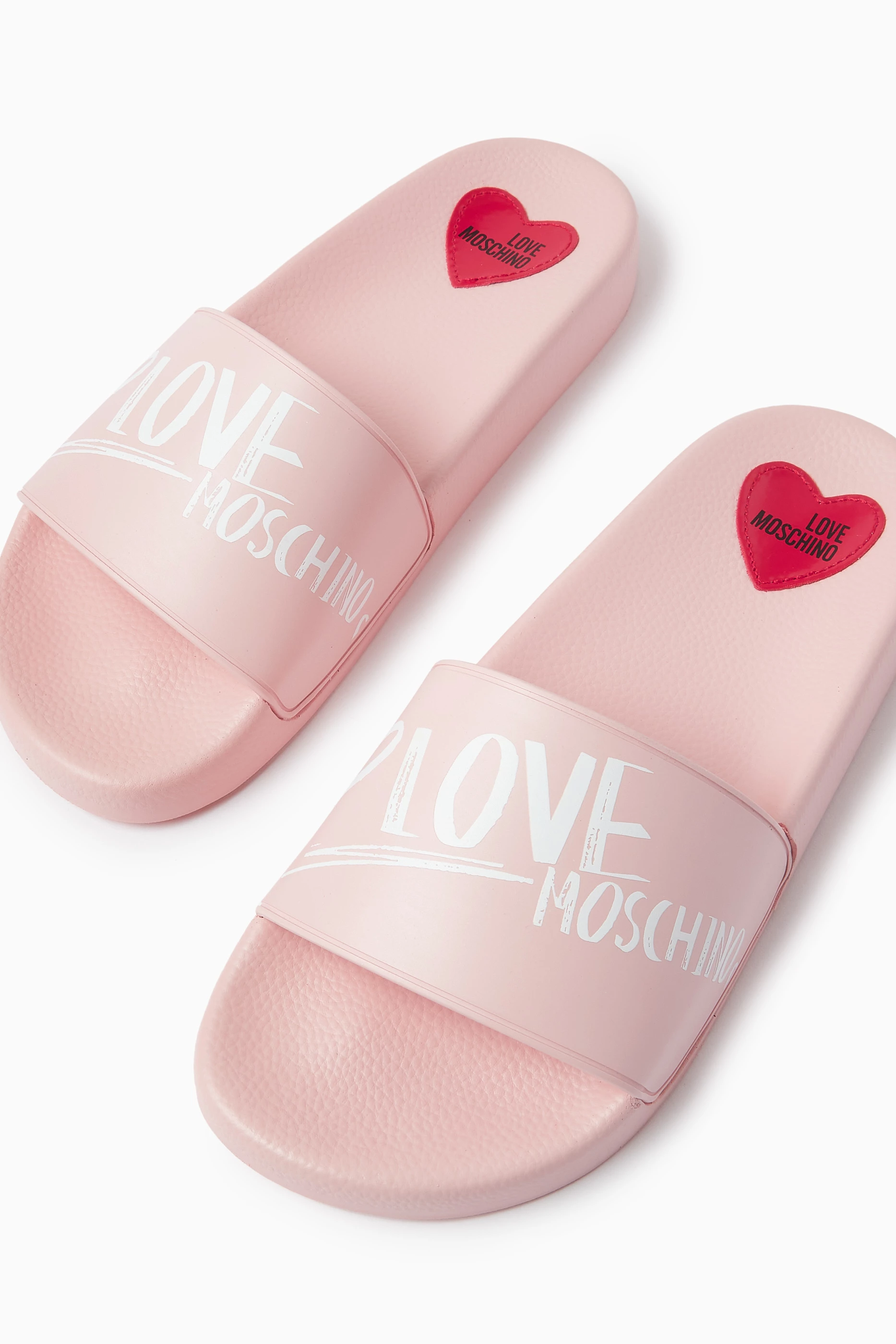 Moschino pink online slides