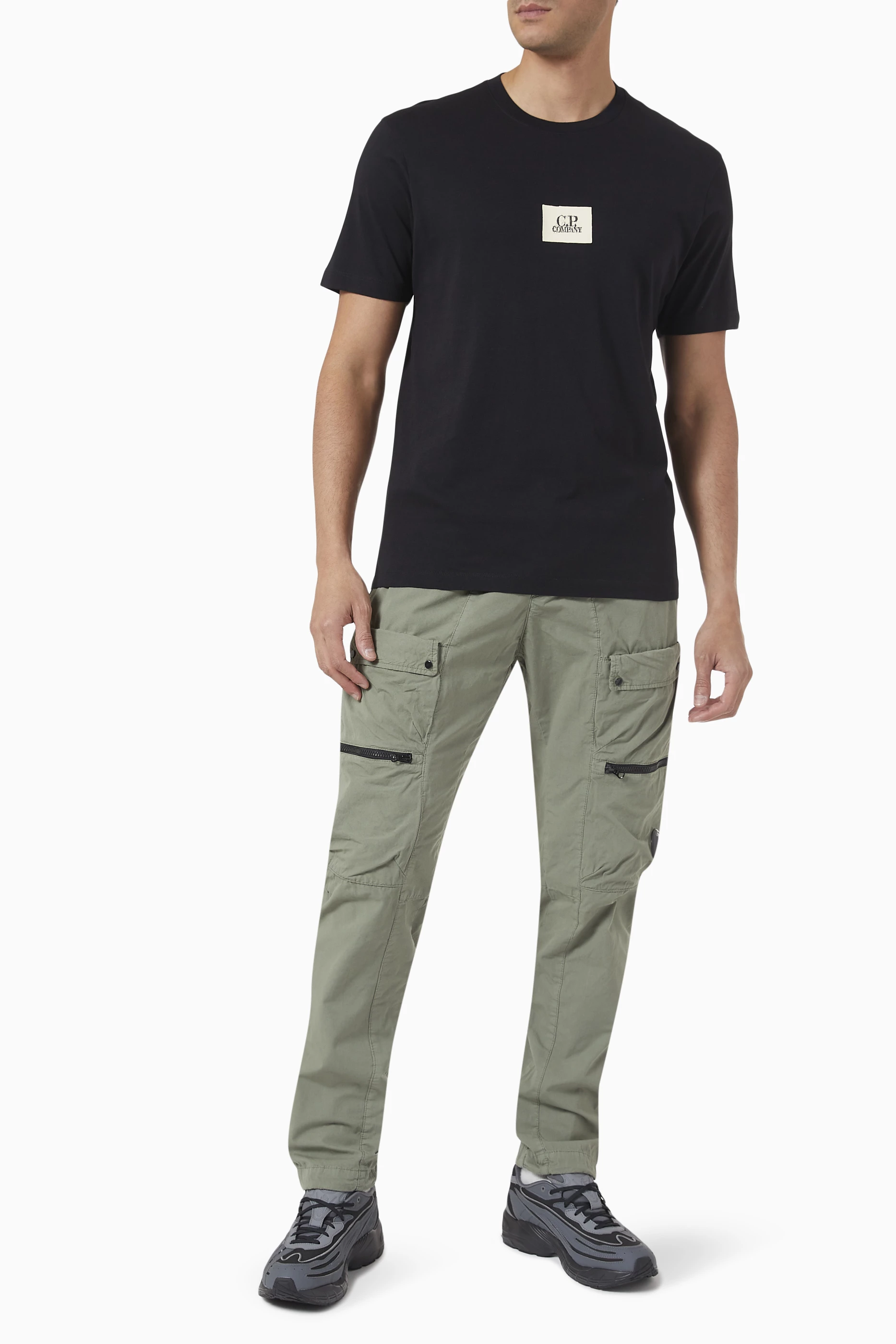 Buy C.P. Company Green Micro Reps Cargo Track Pants in Cotton for Men in UAE Ounass