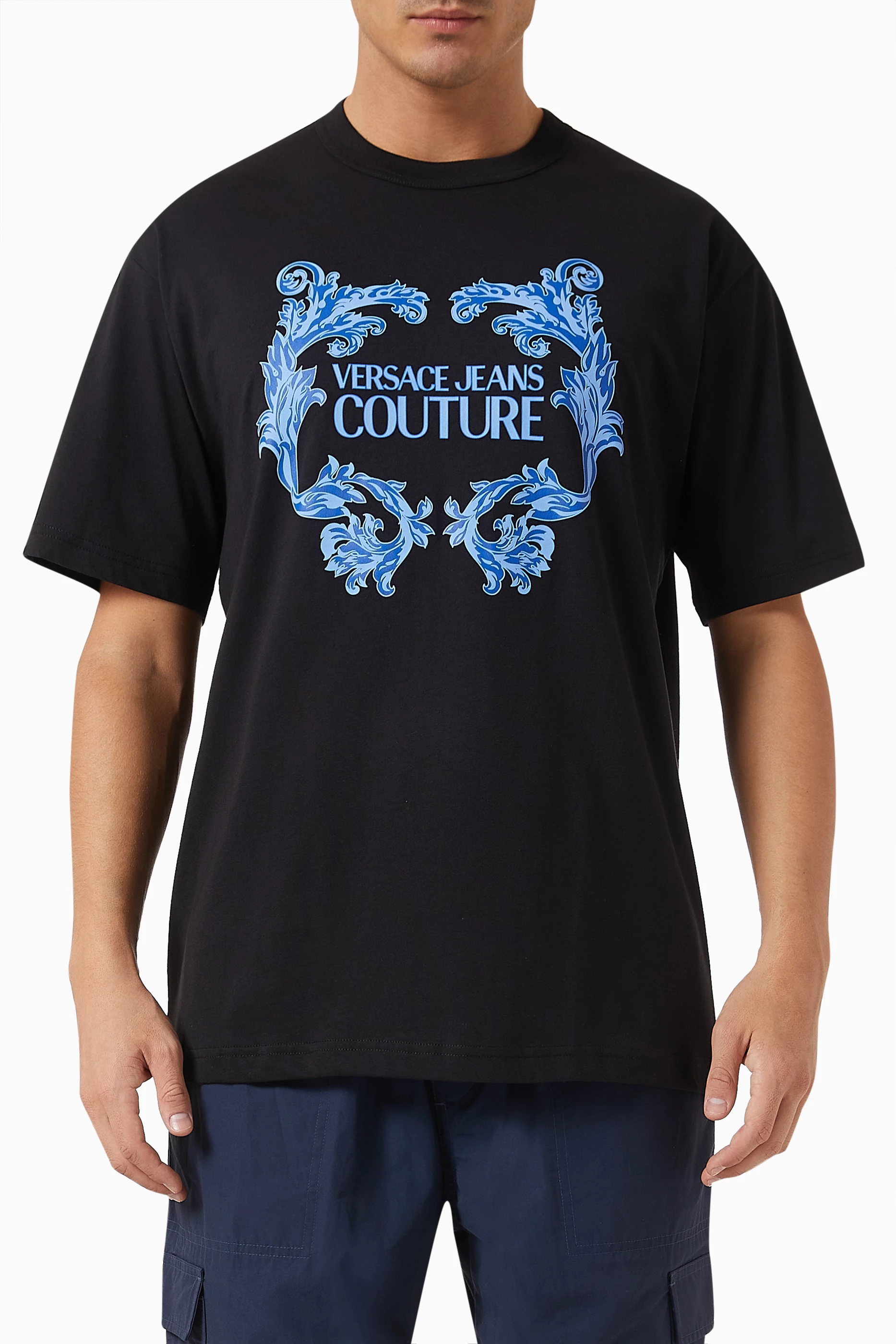 Versace jeans t shirt blue clearance