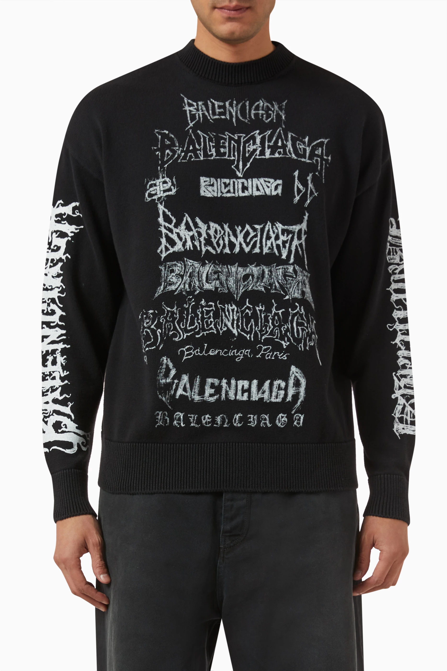 Buy Balenciaga Black DIY Metal Sweater in Cotton knit for UNISEX