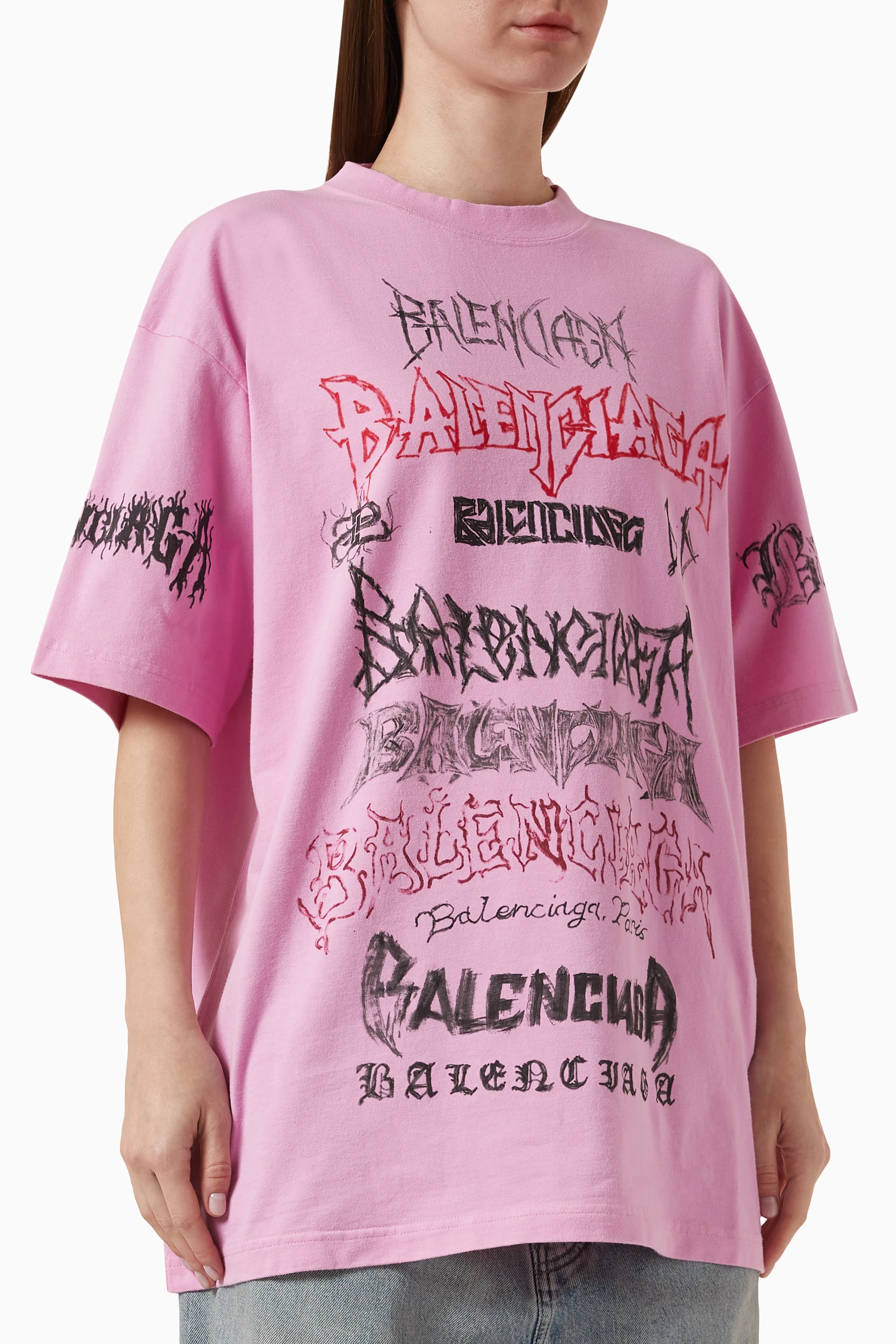Balenciaga t shirt womens pink new arrivals