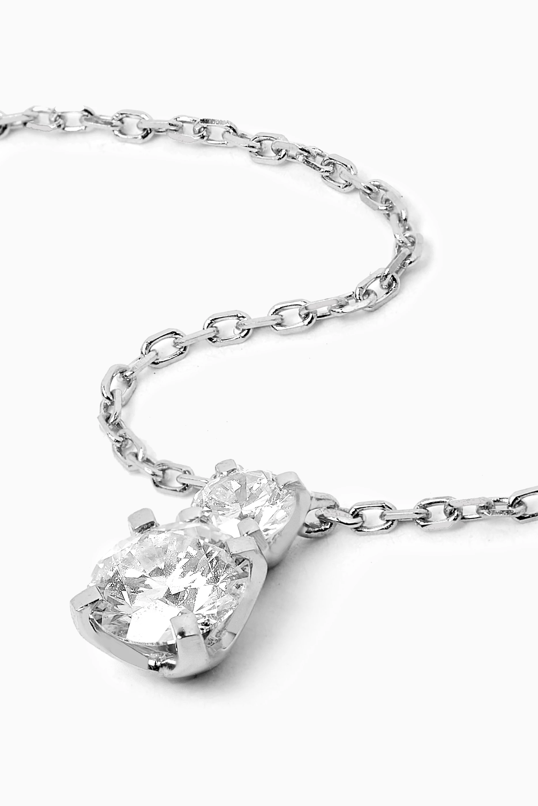 Buy Fergus James White Round Diamond Drop Pendant Necklace in 18kt