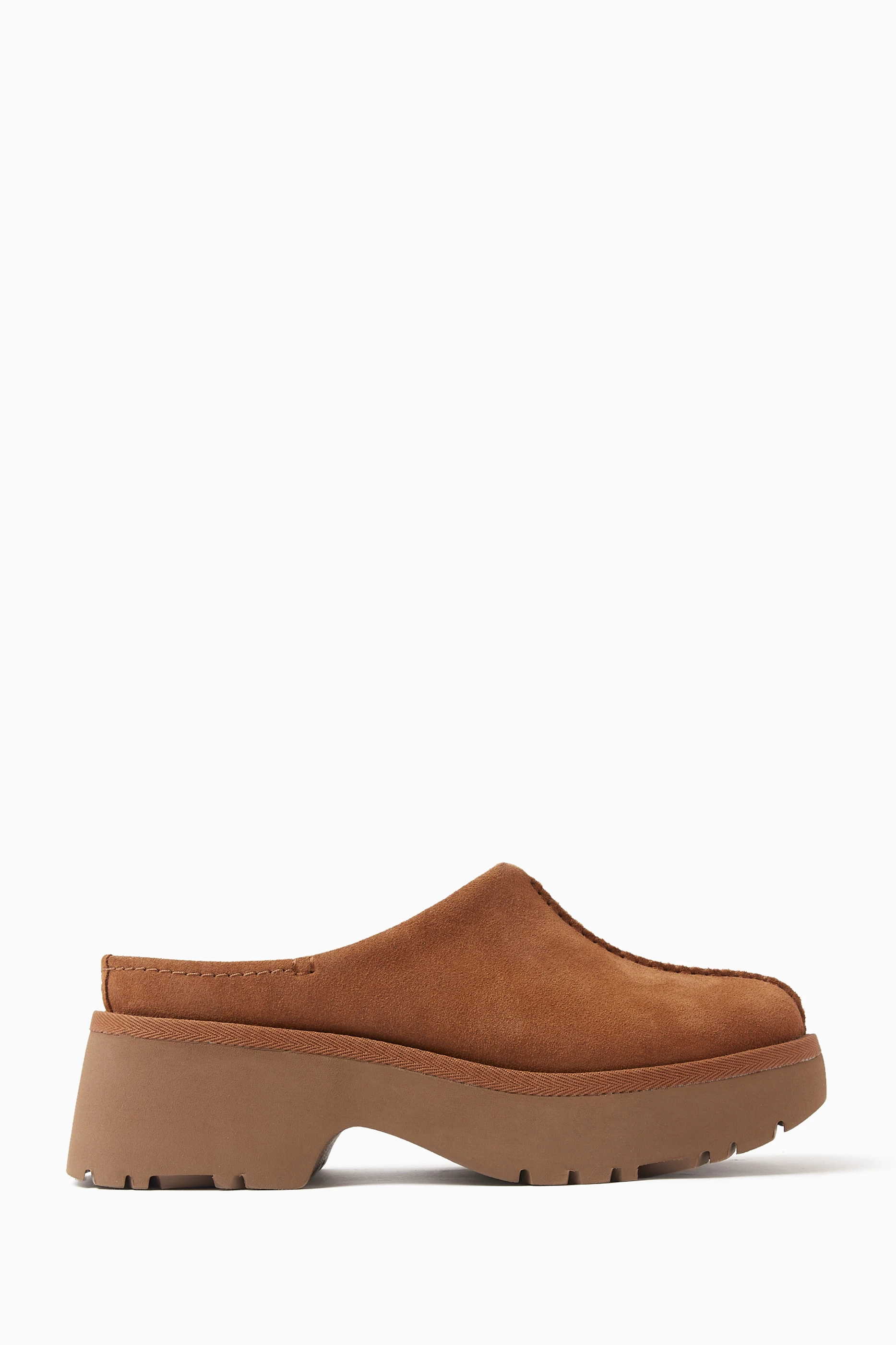 Tan suede shop clogs
