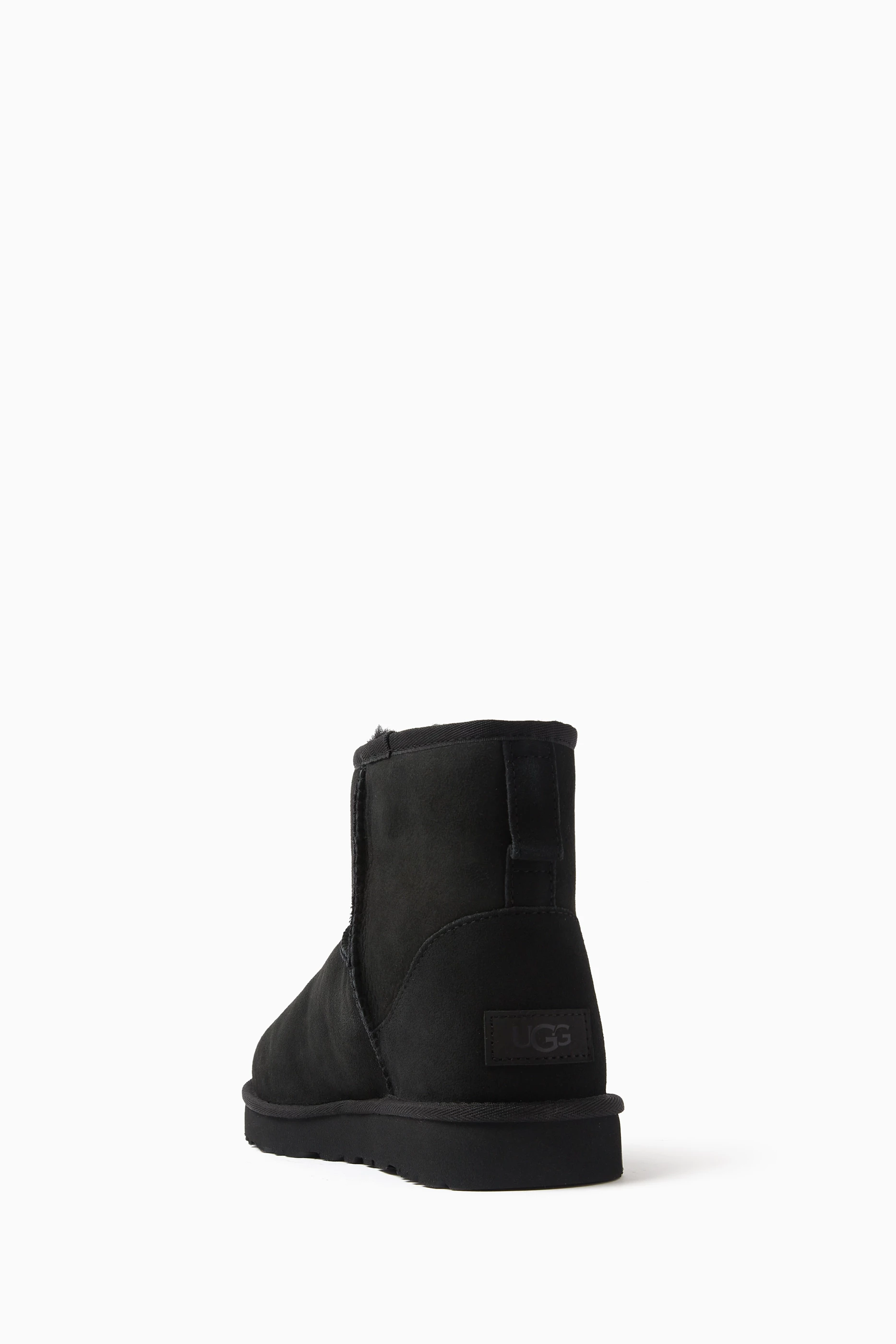 Buy UGG Black Classic Mini II Heritage Ankle Boots in Suede for