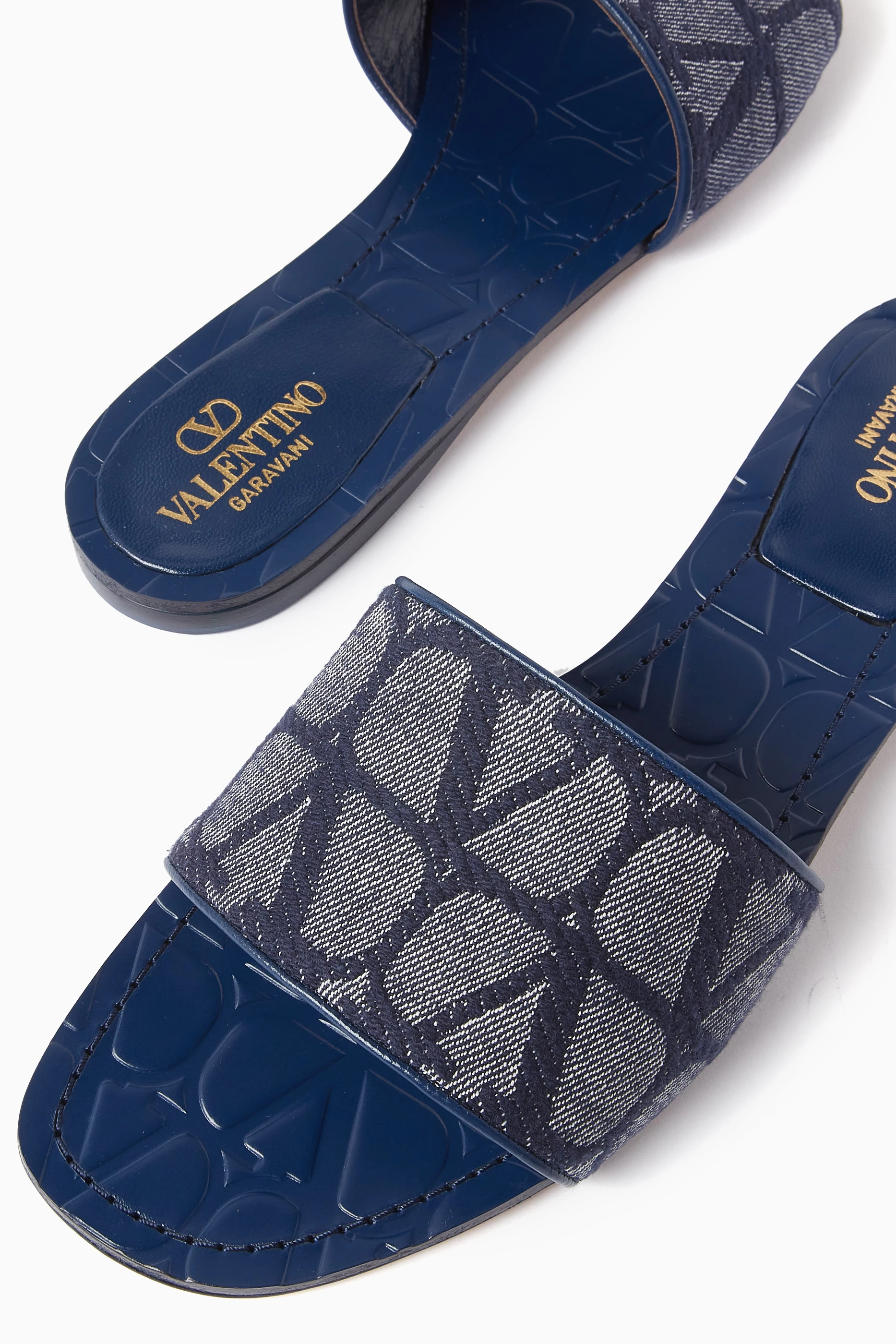 Blue shop valentino slides