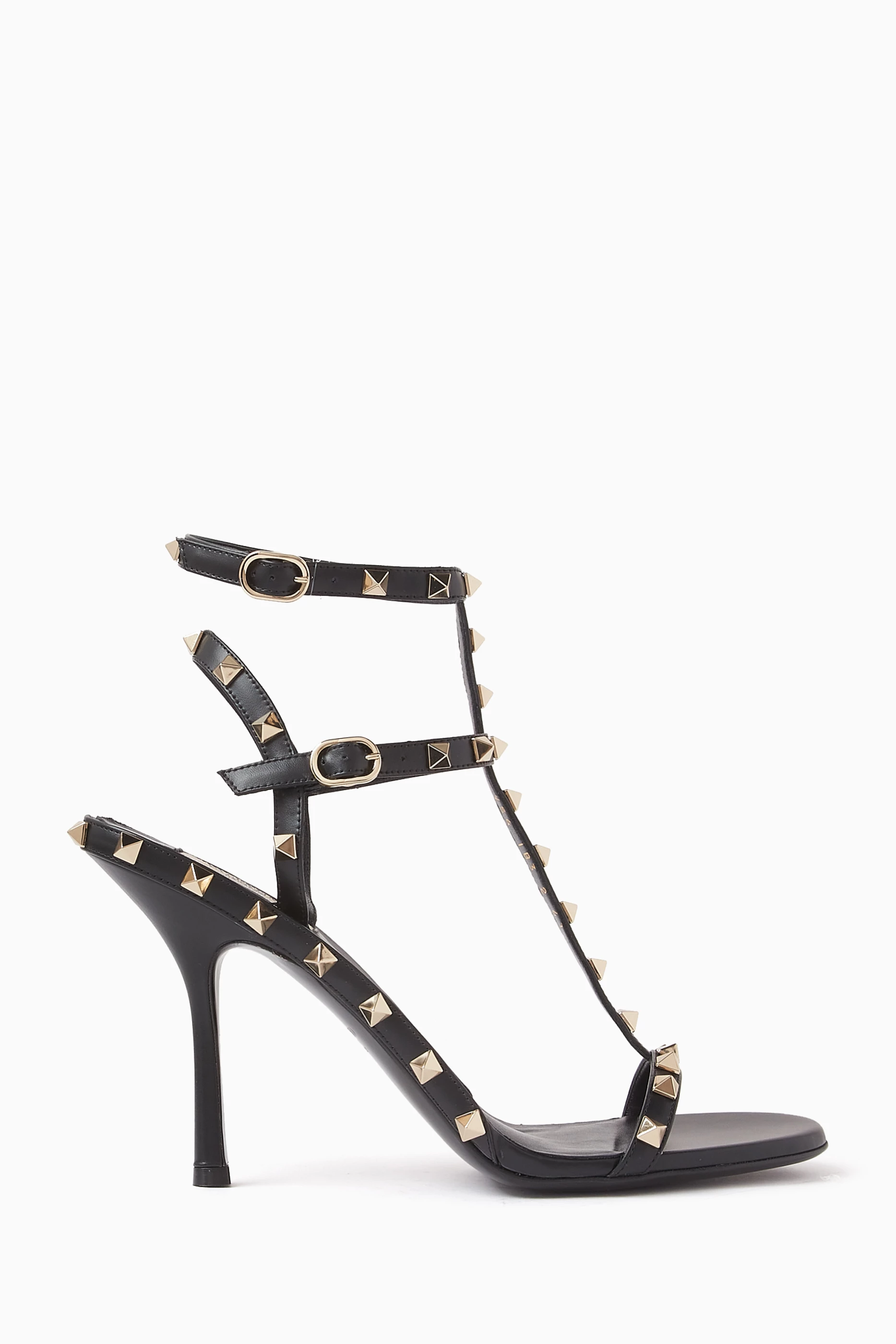 Black shop rockstud sandals
