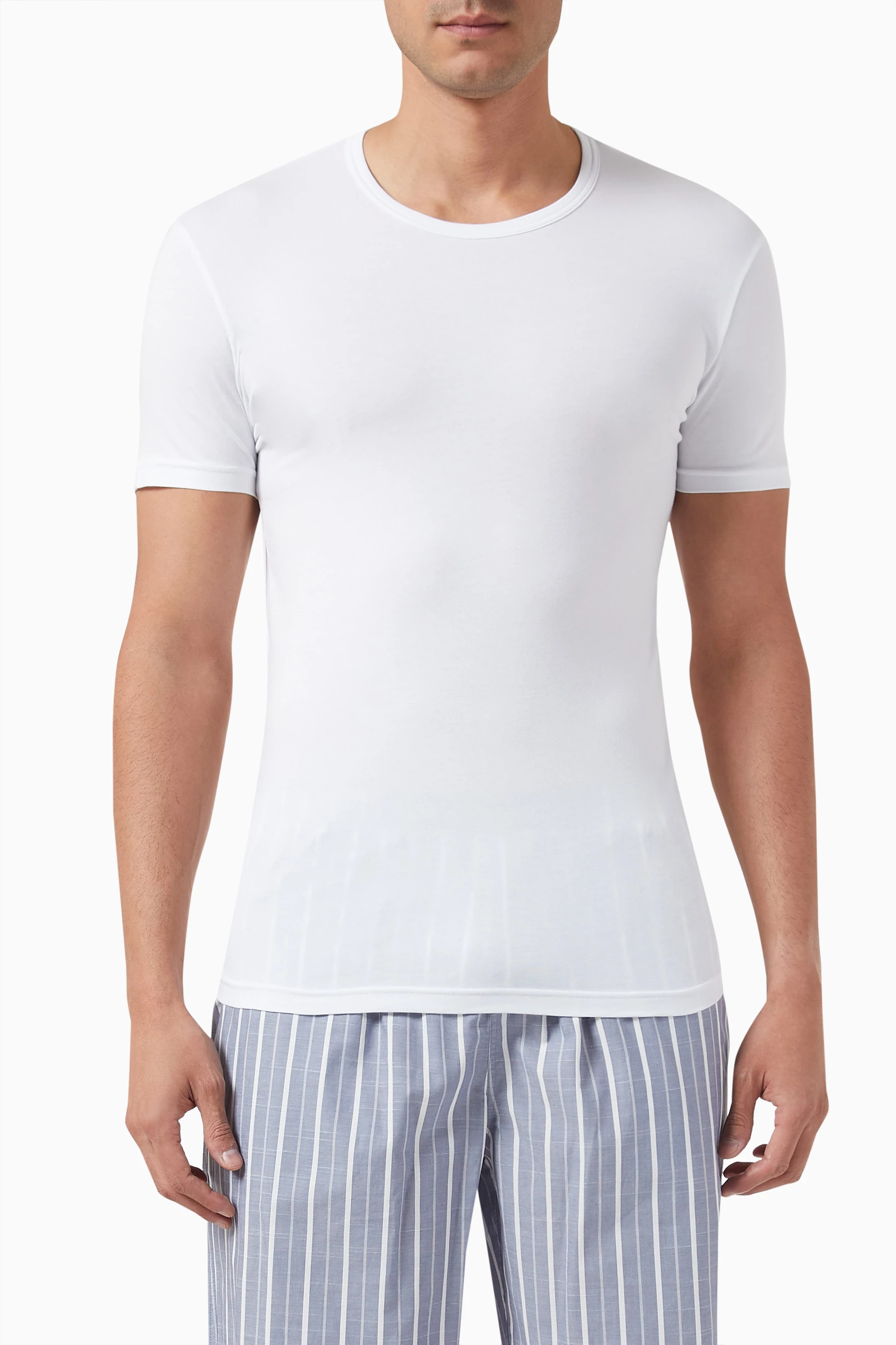 Buy Emporio Armani White T 49 Lounge T shirt in Cotton jersey Set