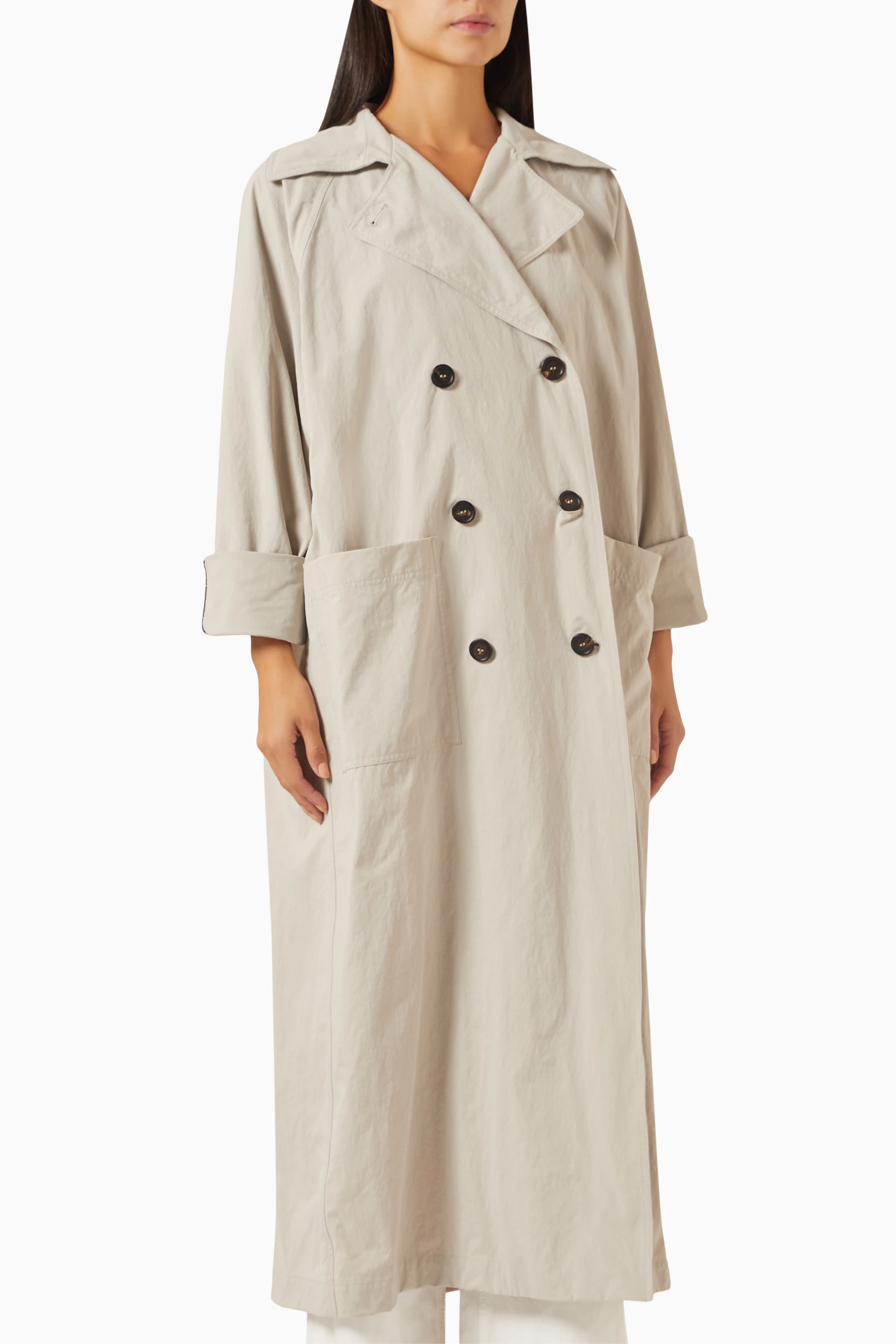 Buy Brunello Cucinelli Neutral Double breasted Trench Coat in