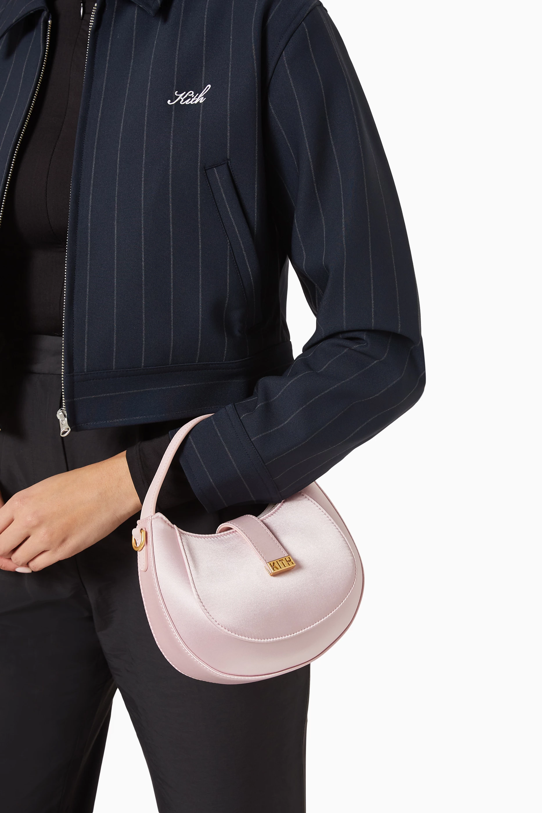 Buy Kith Pink Mini Saddle Bag in Satin for Women in UAE Ounass